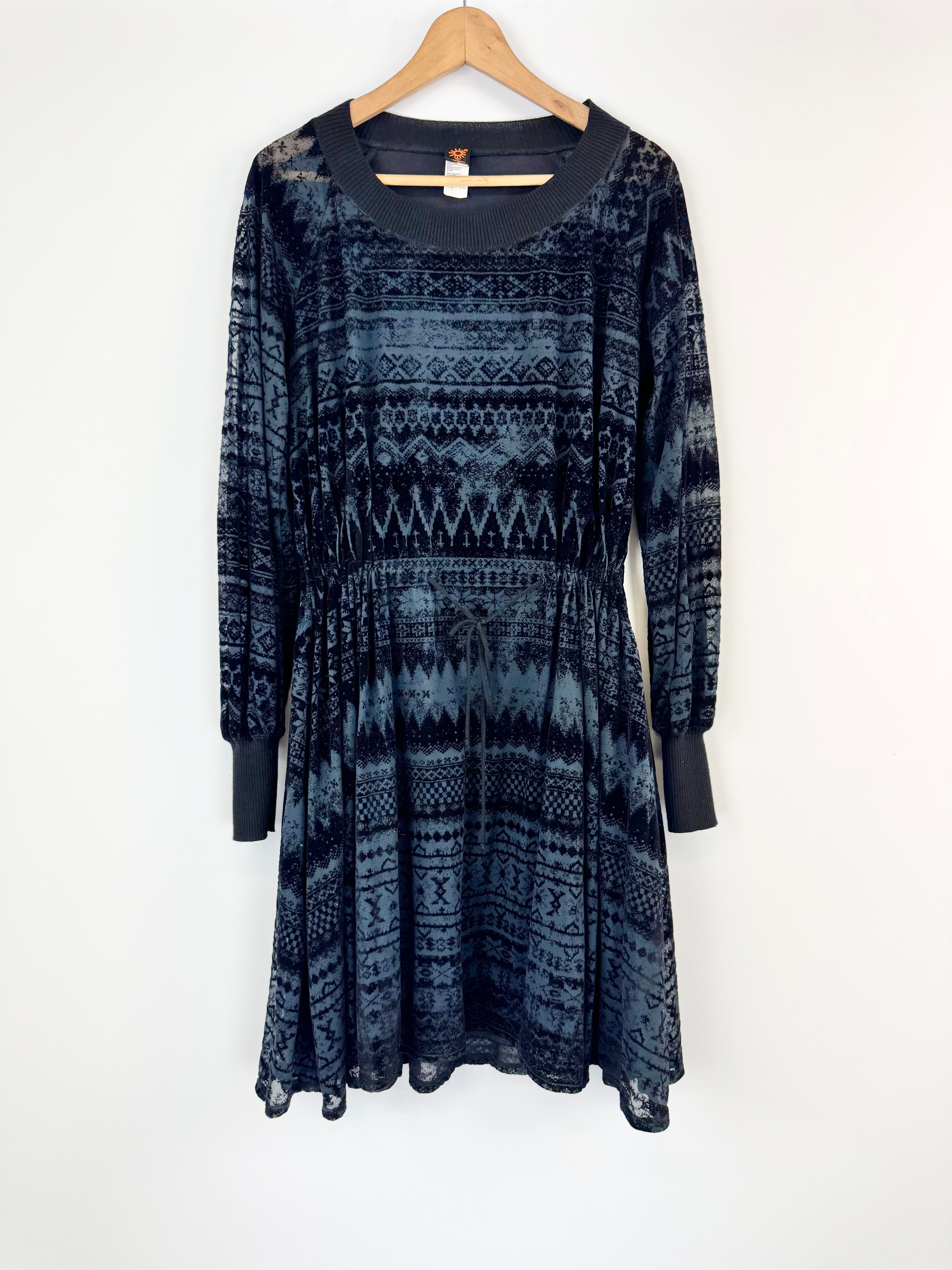 Jean Paul Gaultier Soleil Black Patterned Dress - AU12