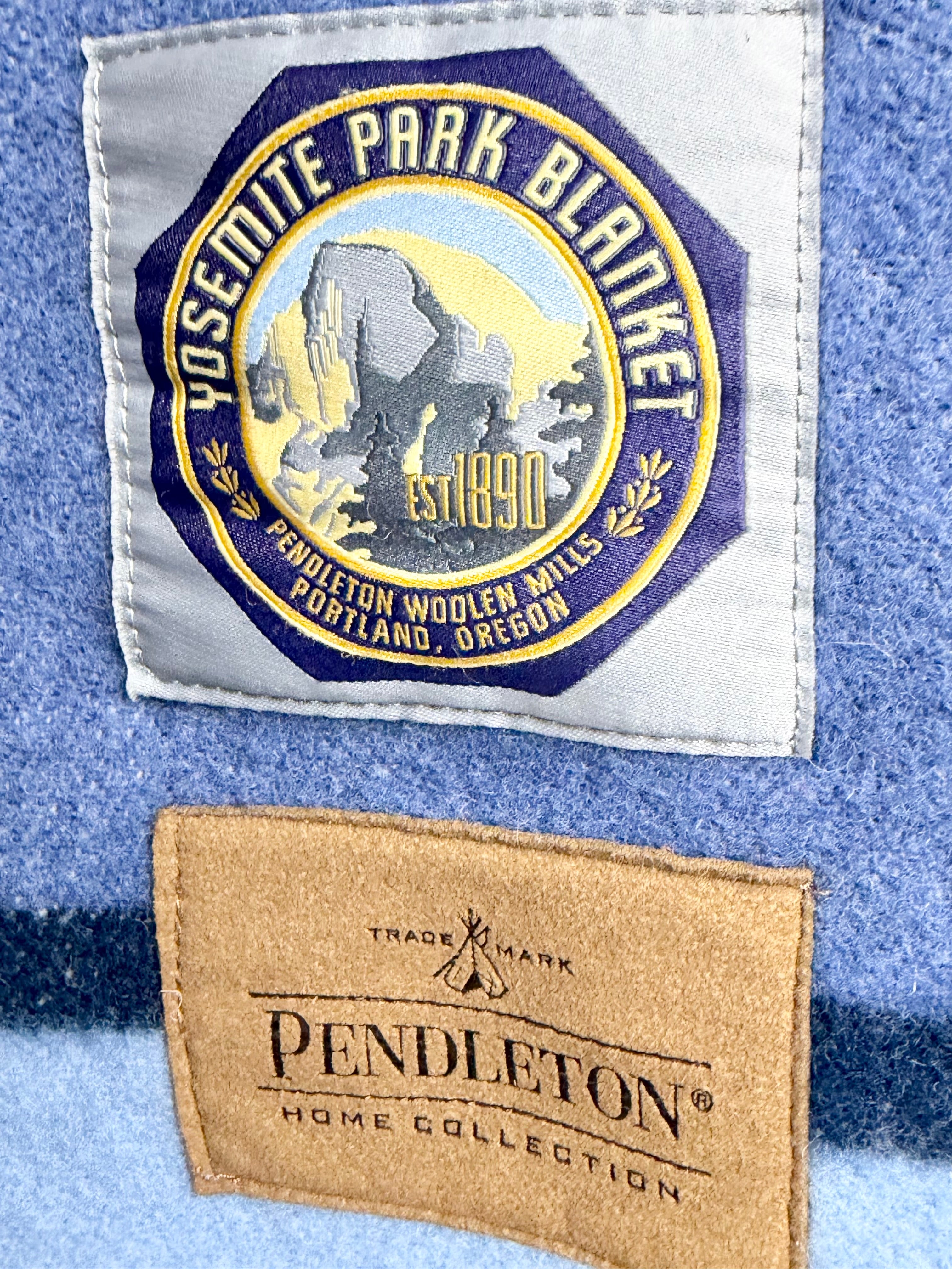 Pendleton Blue & Yellow Yosemite National Park Wool Blanket