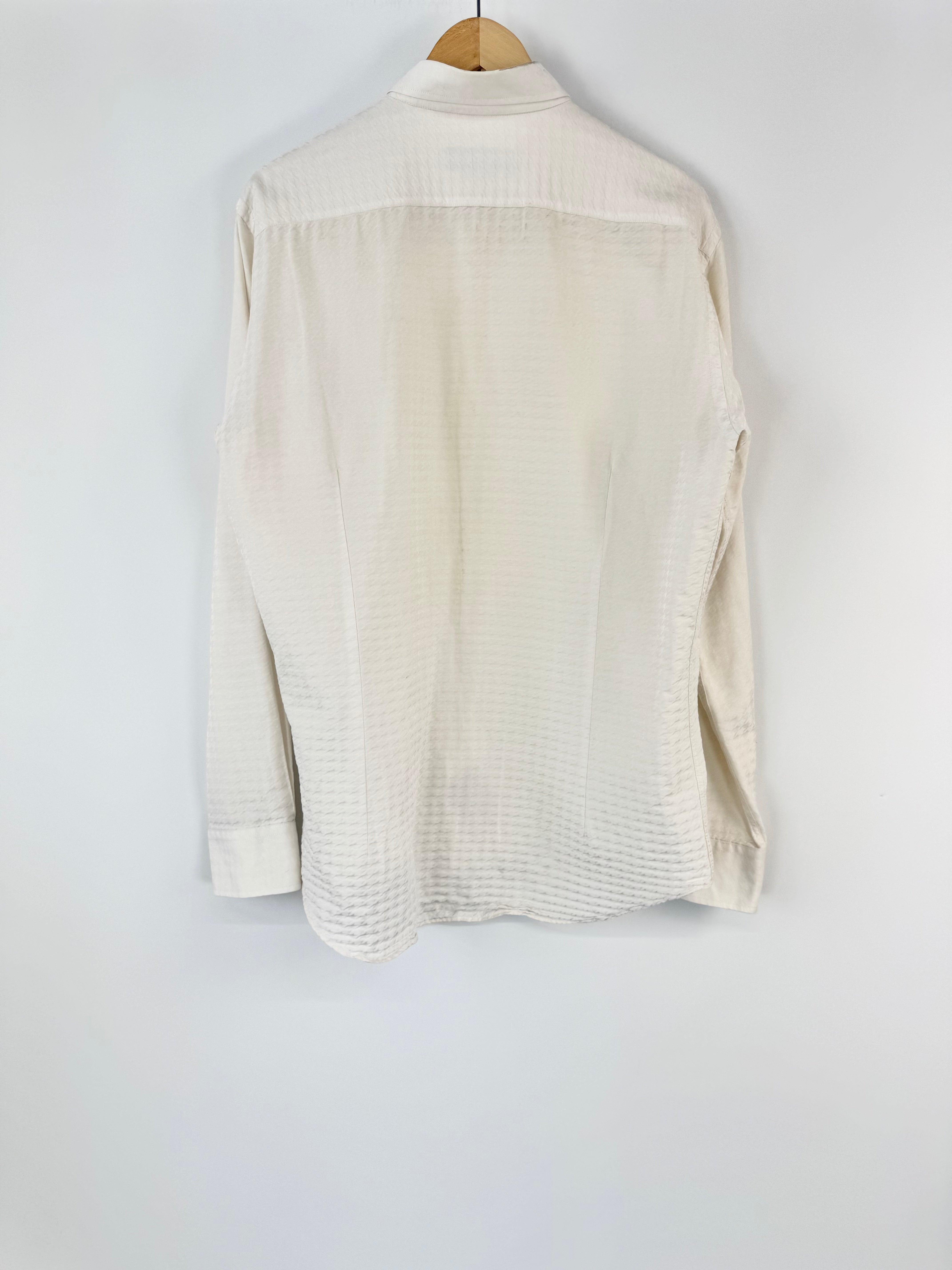 Etro Milano Cream Houndstooth Pattern Shirt - M