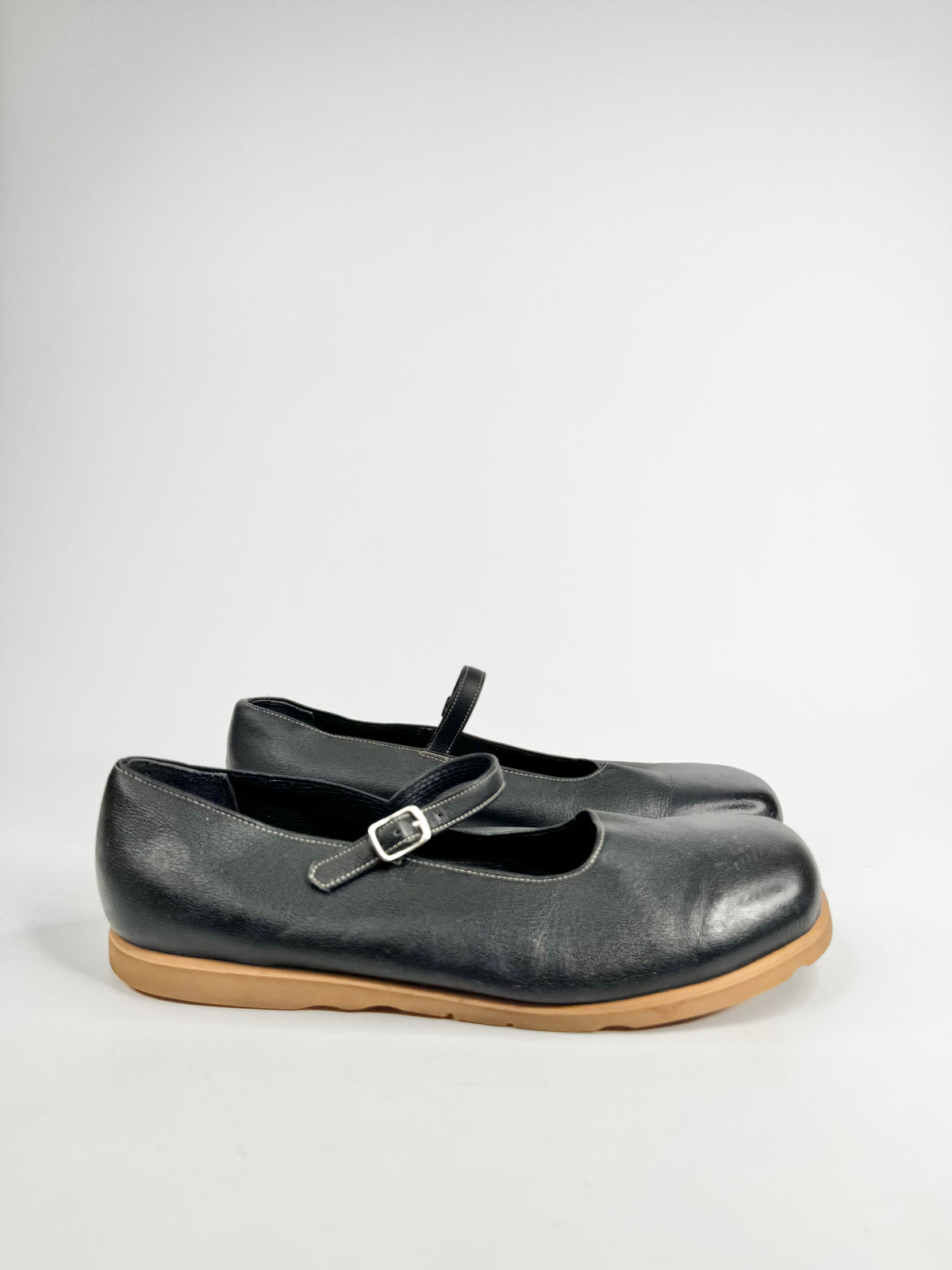 Vegan Leather Black Mary Janes - EU43