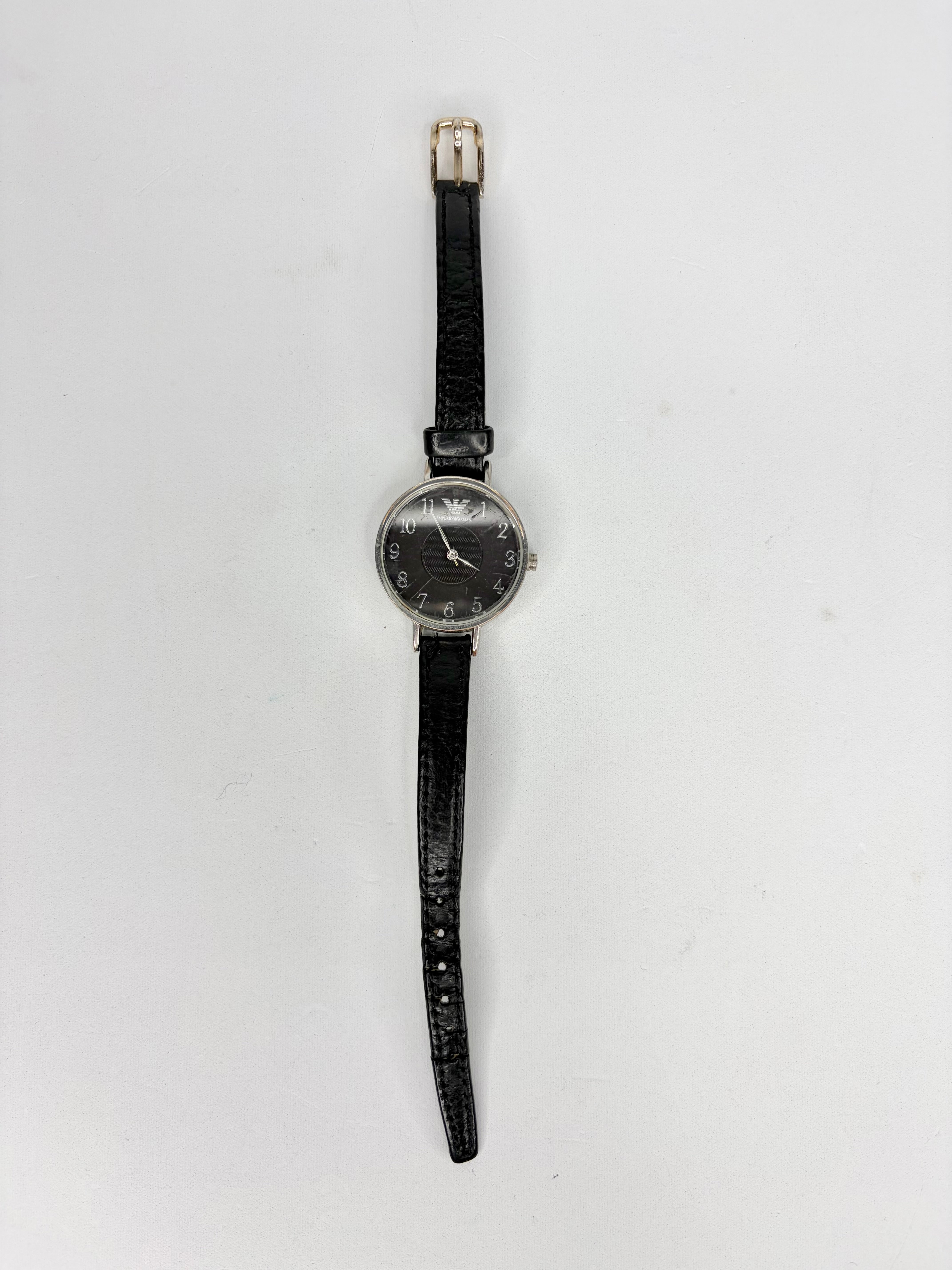 Emporio Armani Black & Silver Stainless Steel Watch