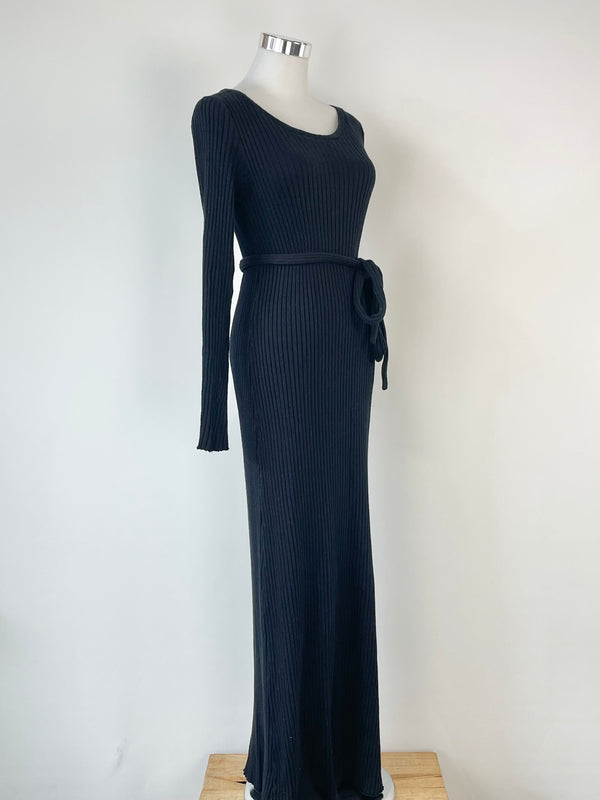 Lois Hazel Black Ribbed Knit Dress - AU8