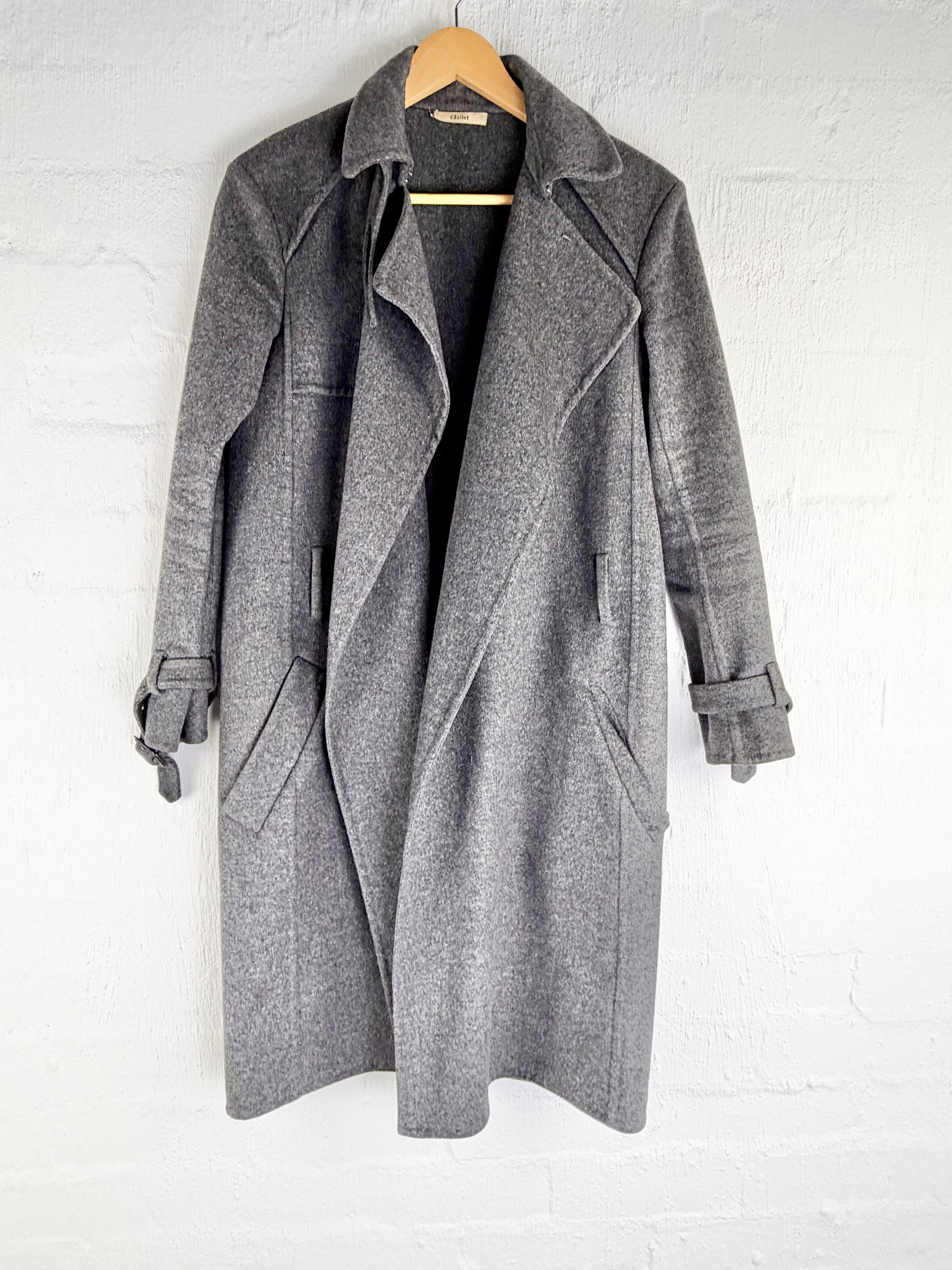 Céline Grey Double-Face Phoebe Philo Era Wool Coat - AU12/14