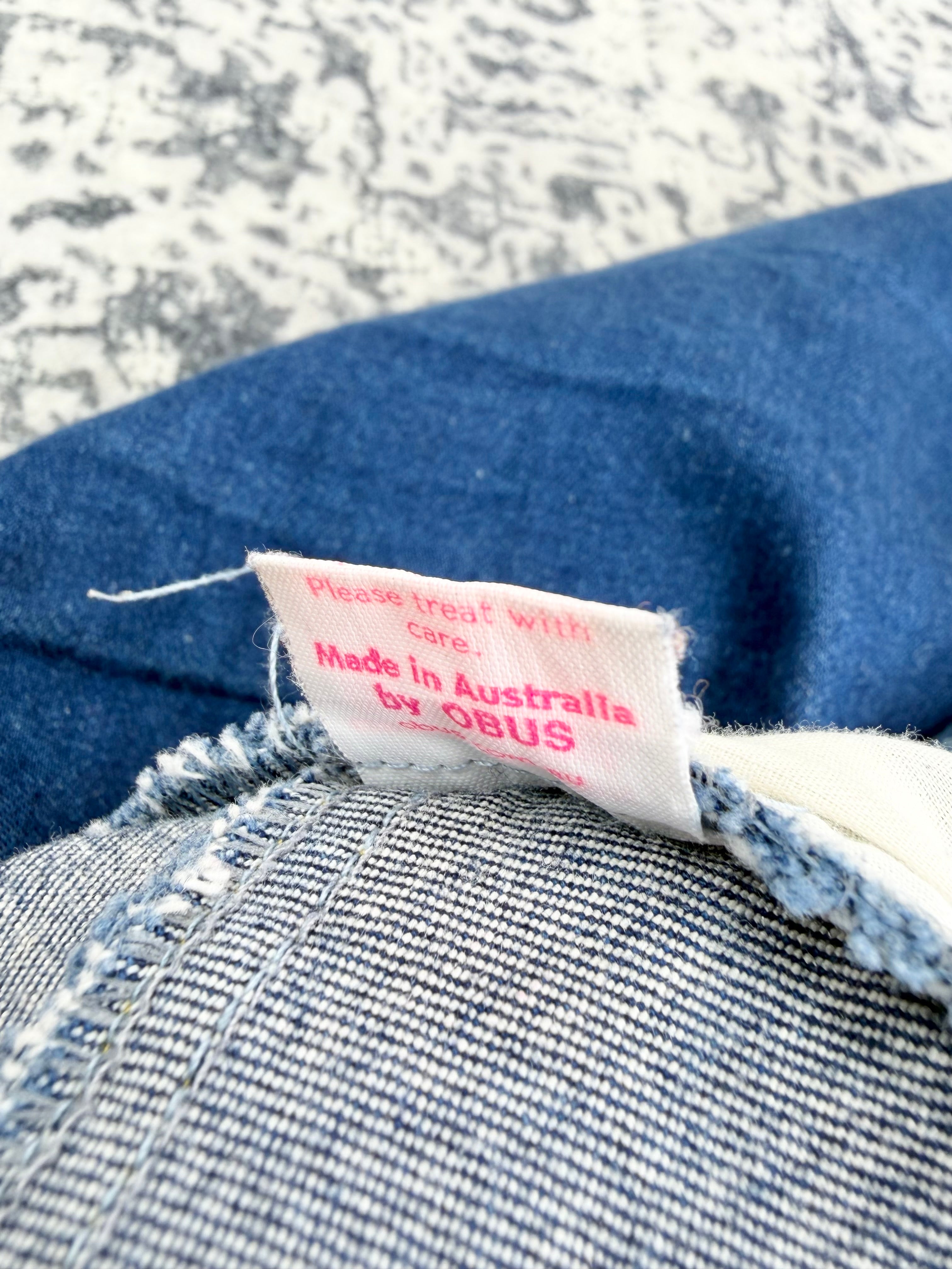 Obus Blue Retro Inspired Denim Mini Skirt - AU14