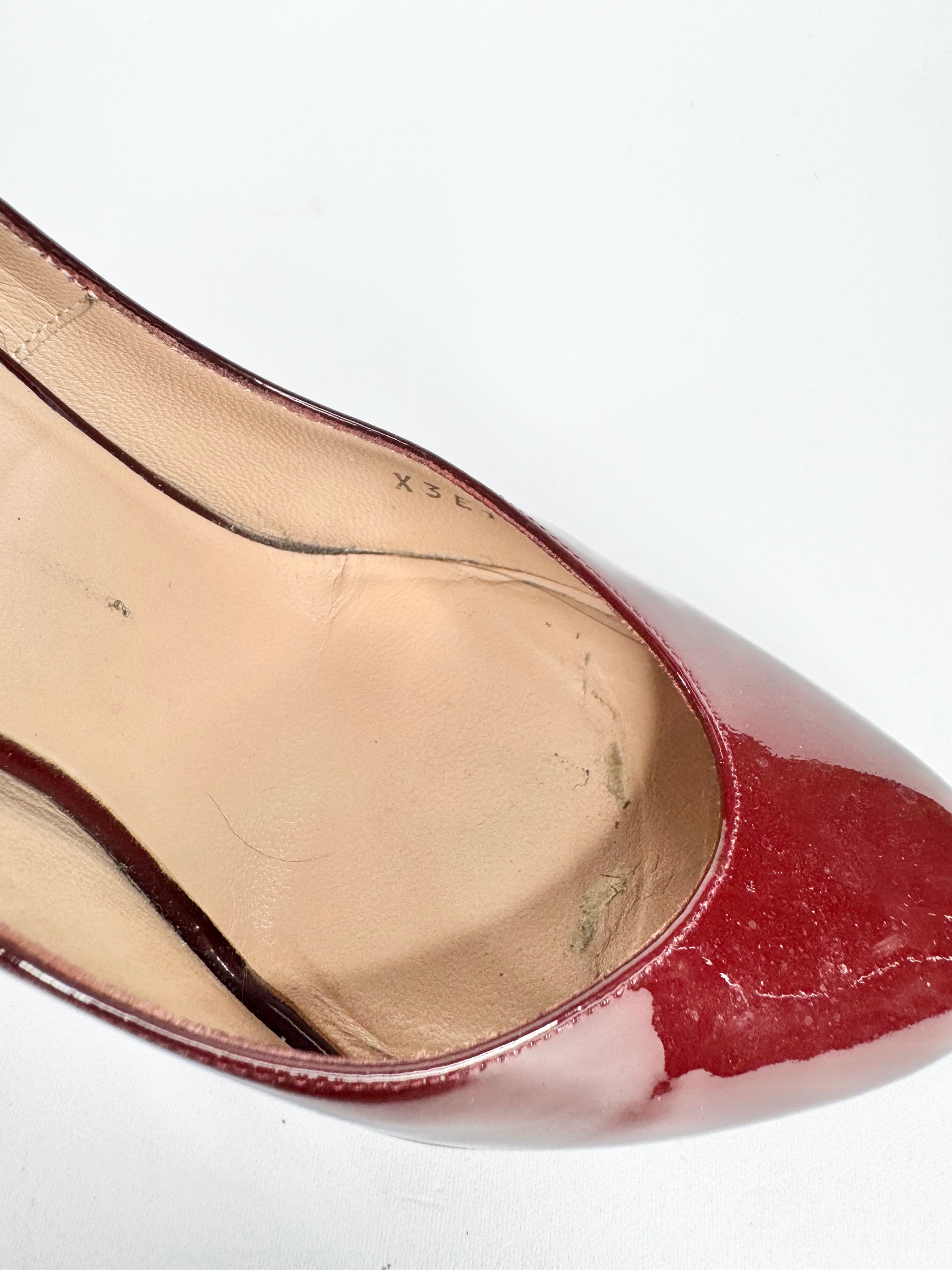 Emporio Armani Brick Red Patent Leather Pumps - EU35