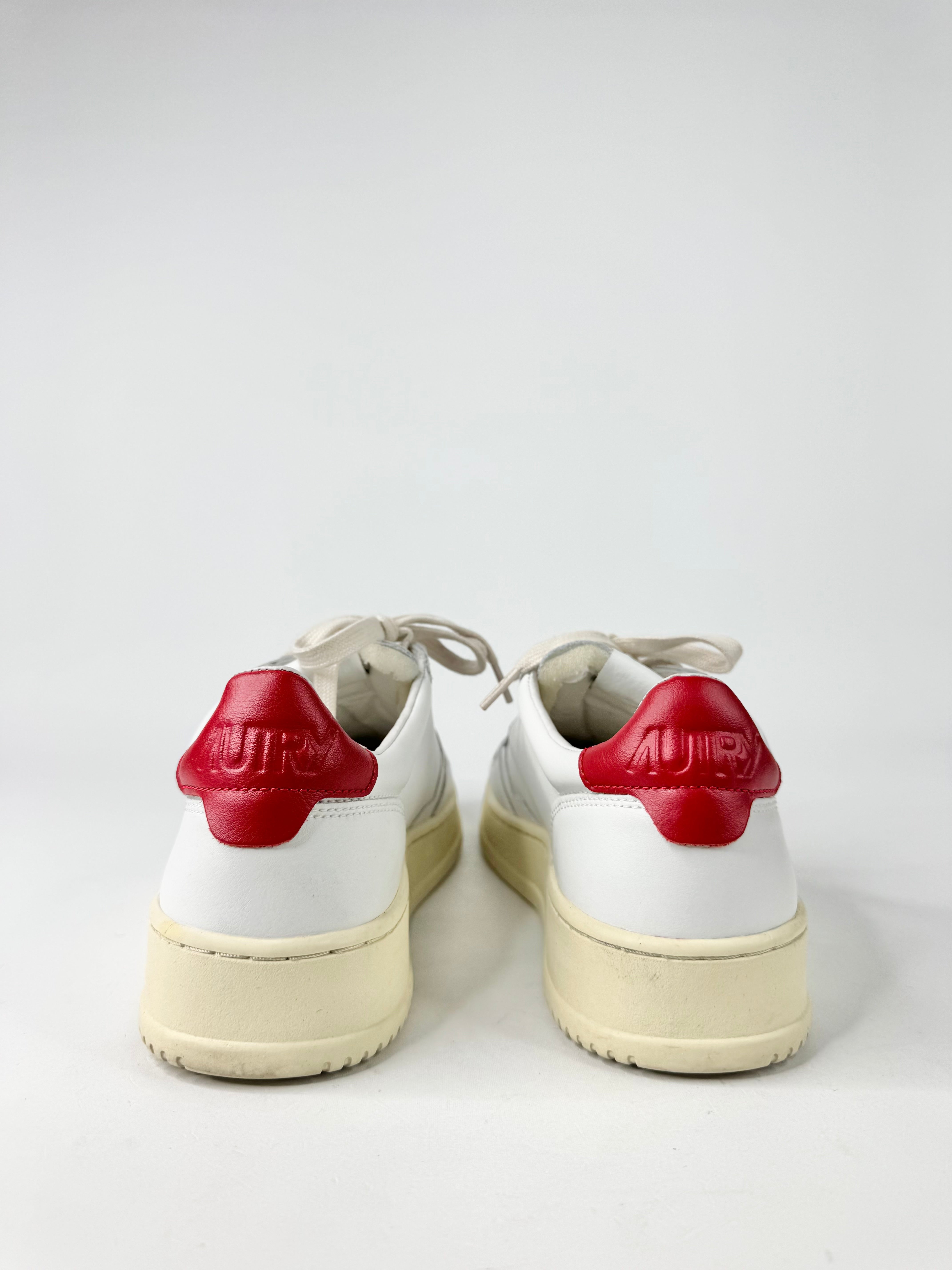Autry 01 Red & White Low Top Leather Sneakers - EU41
