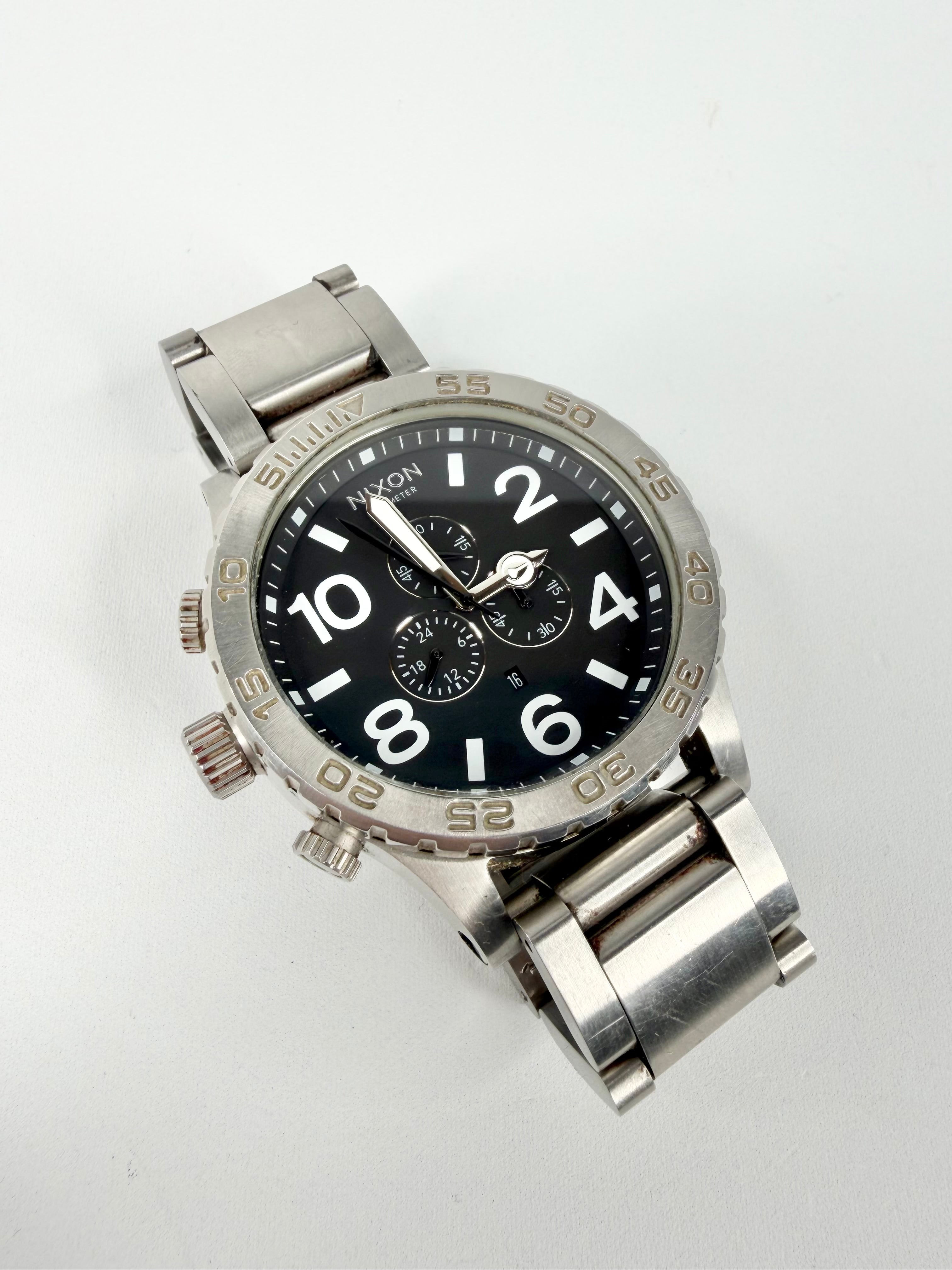 Nixon 51-30 Large Sliver Chrono Watch