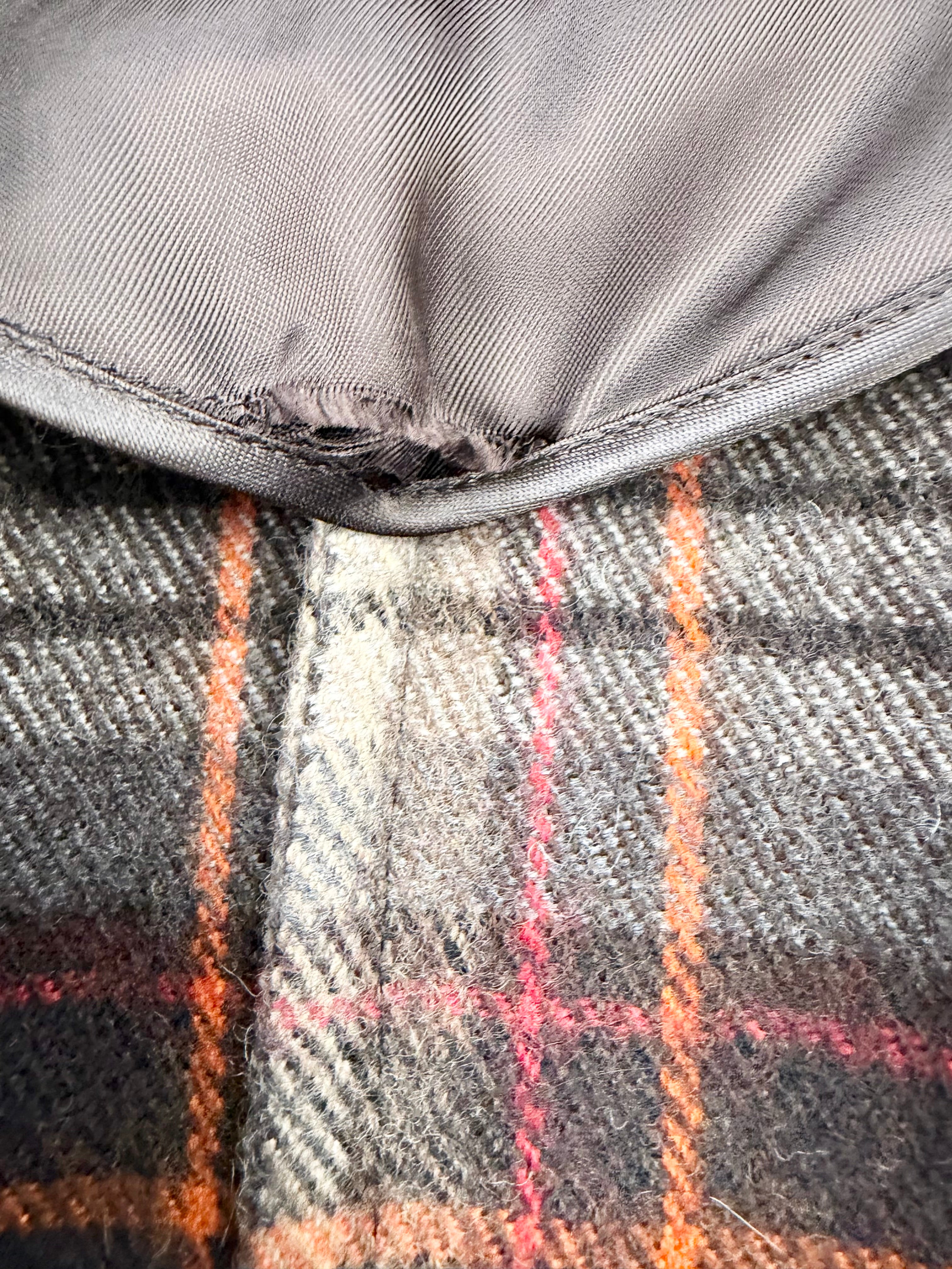 Ermanno Scervino Expresso Plaid Wool Fringed Poncho - AU8/10