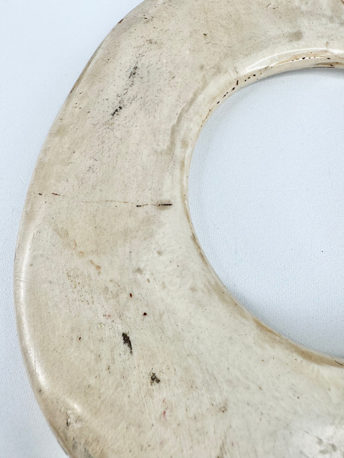 Large Faux Bone Ivory Look Etched Bangle