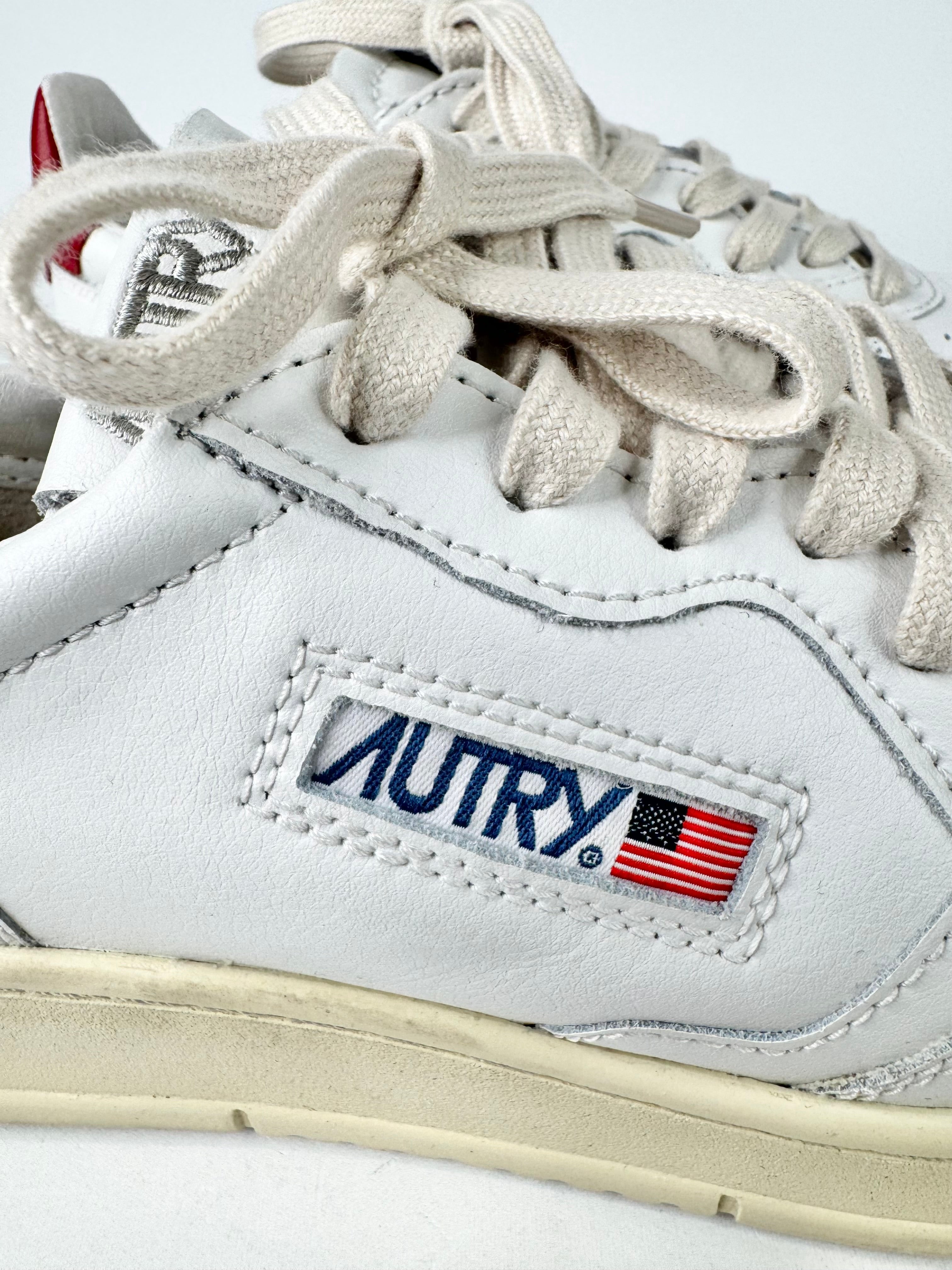 Autry 01 Red & White Low Top Leather Sneakers - EU41