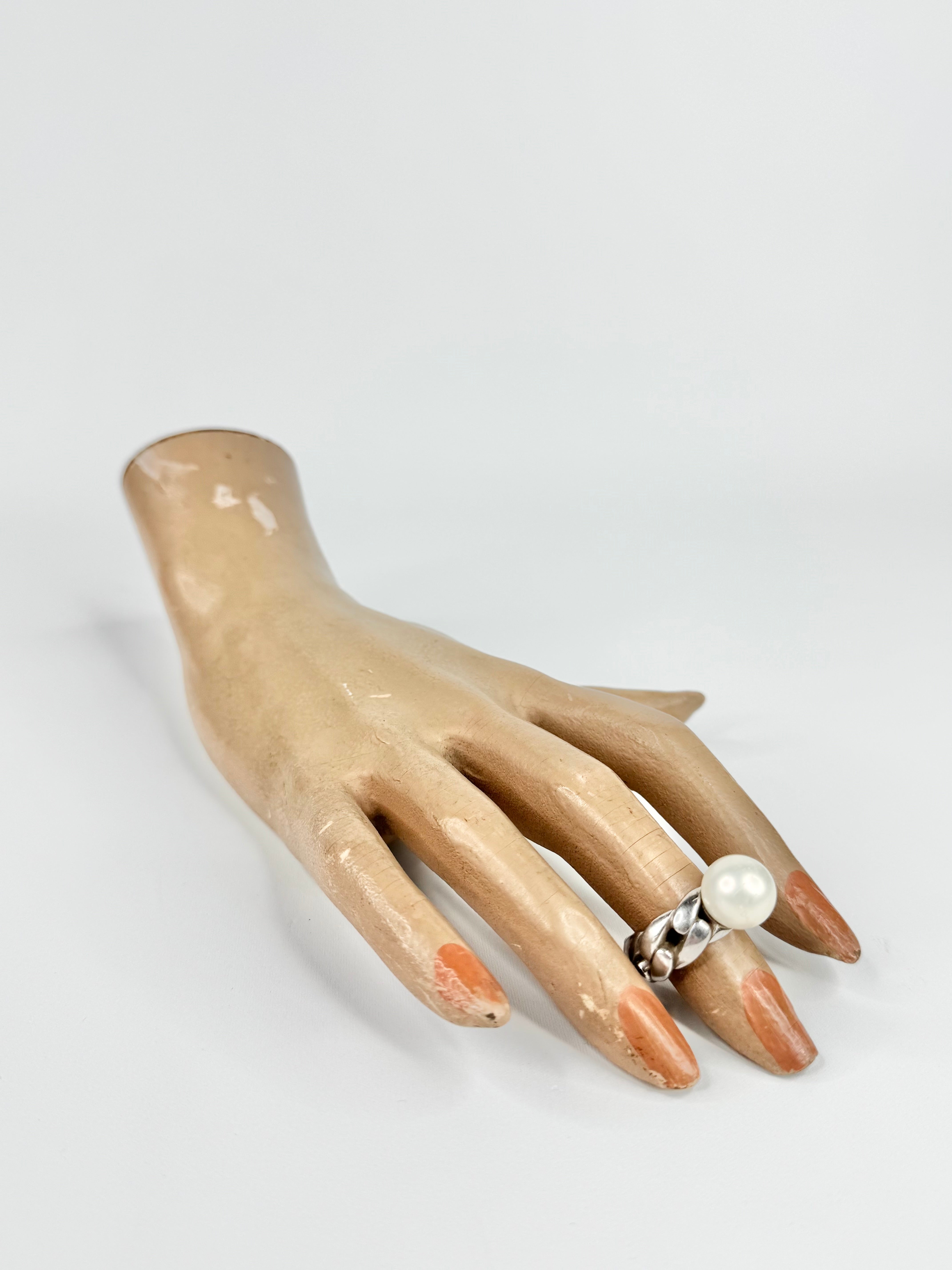 Otazu Silver Chain & Cultured Pearl Ring
