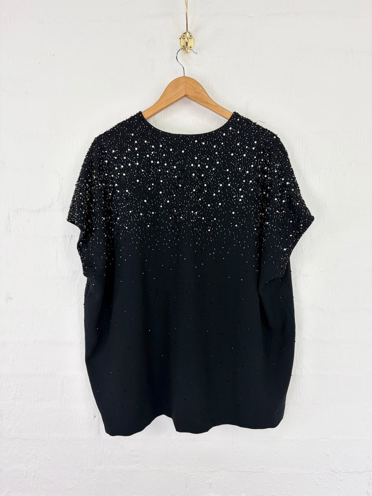 Diane von Furstenberg Black Bead Embellished Sleeveless Top - AU10