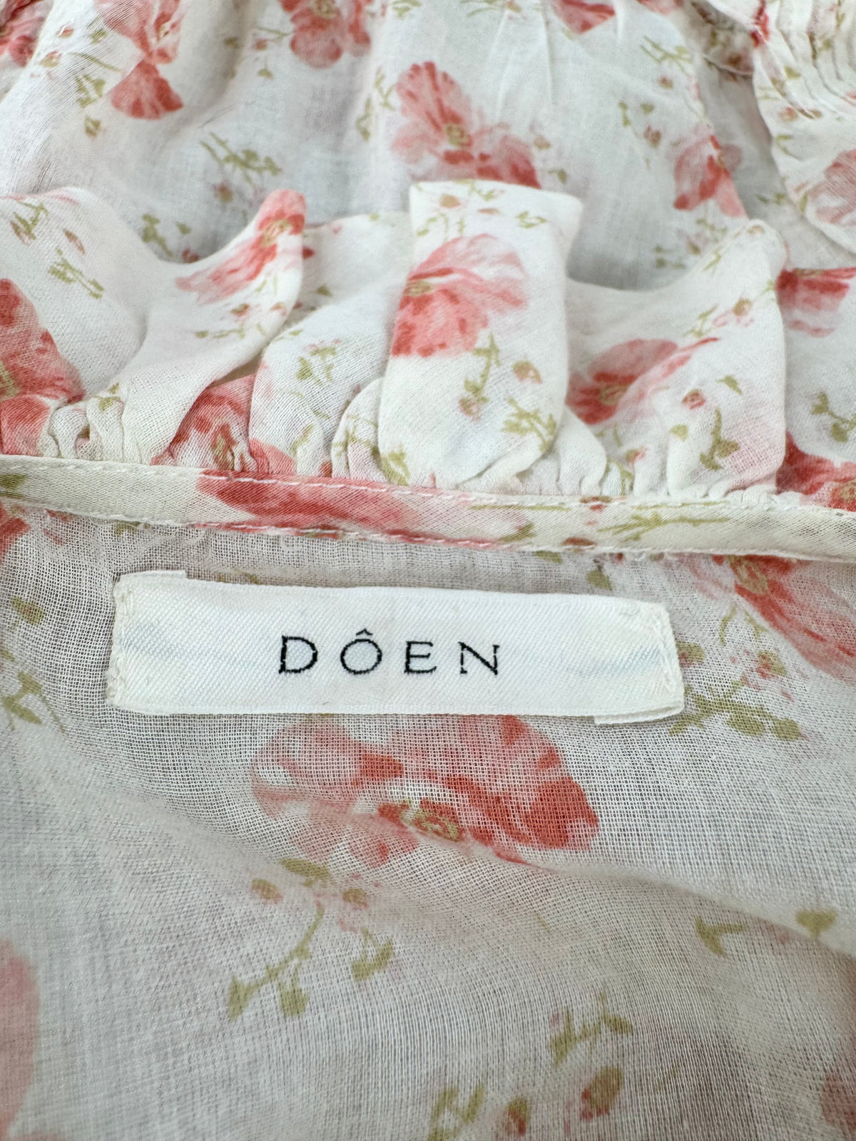 Doen Floaty Cream Poppy Patterned Blouse - AU8/10