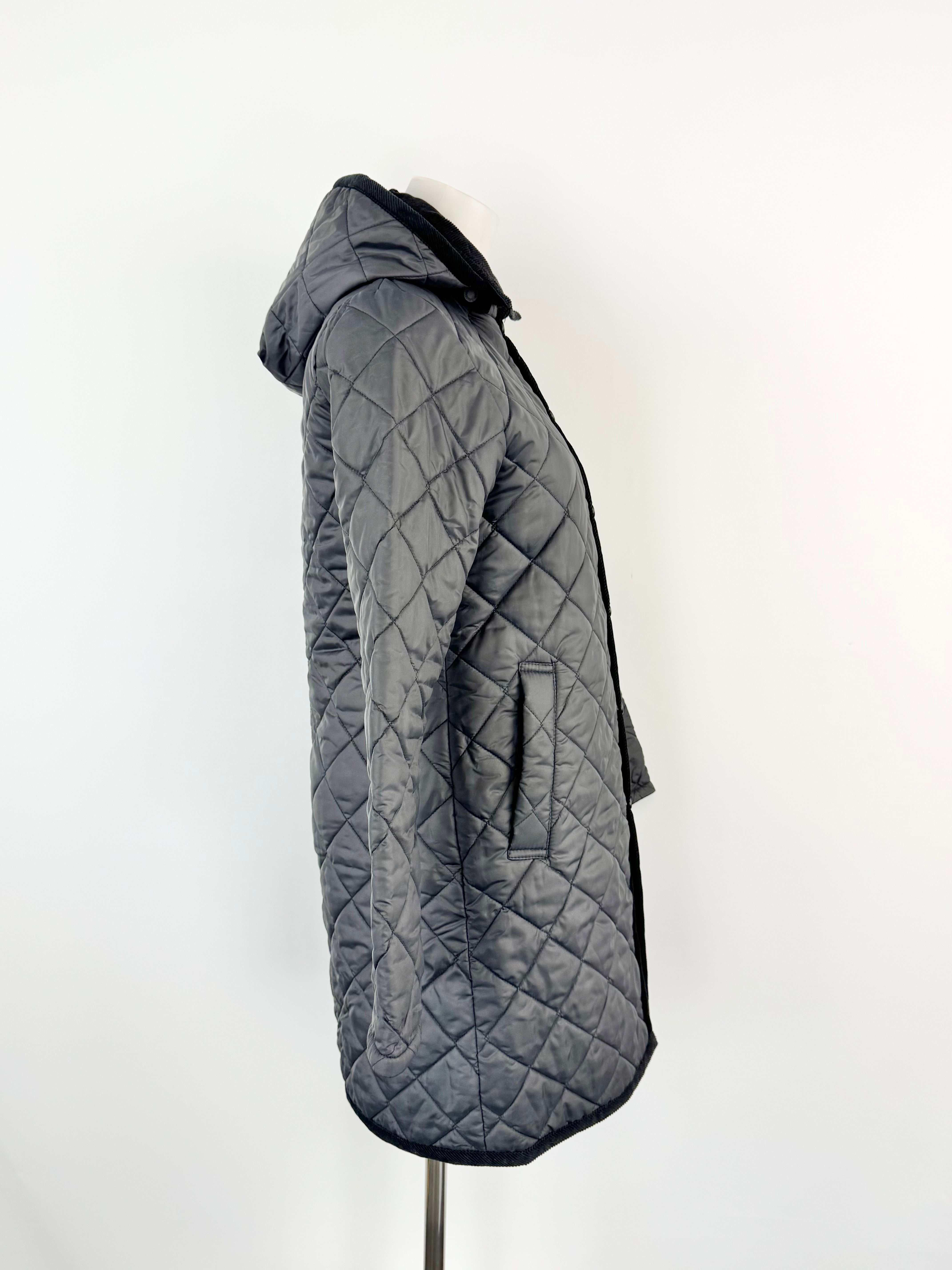 Lavenham Grey Black Quilted Coat - AU8/10