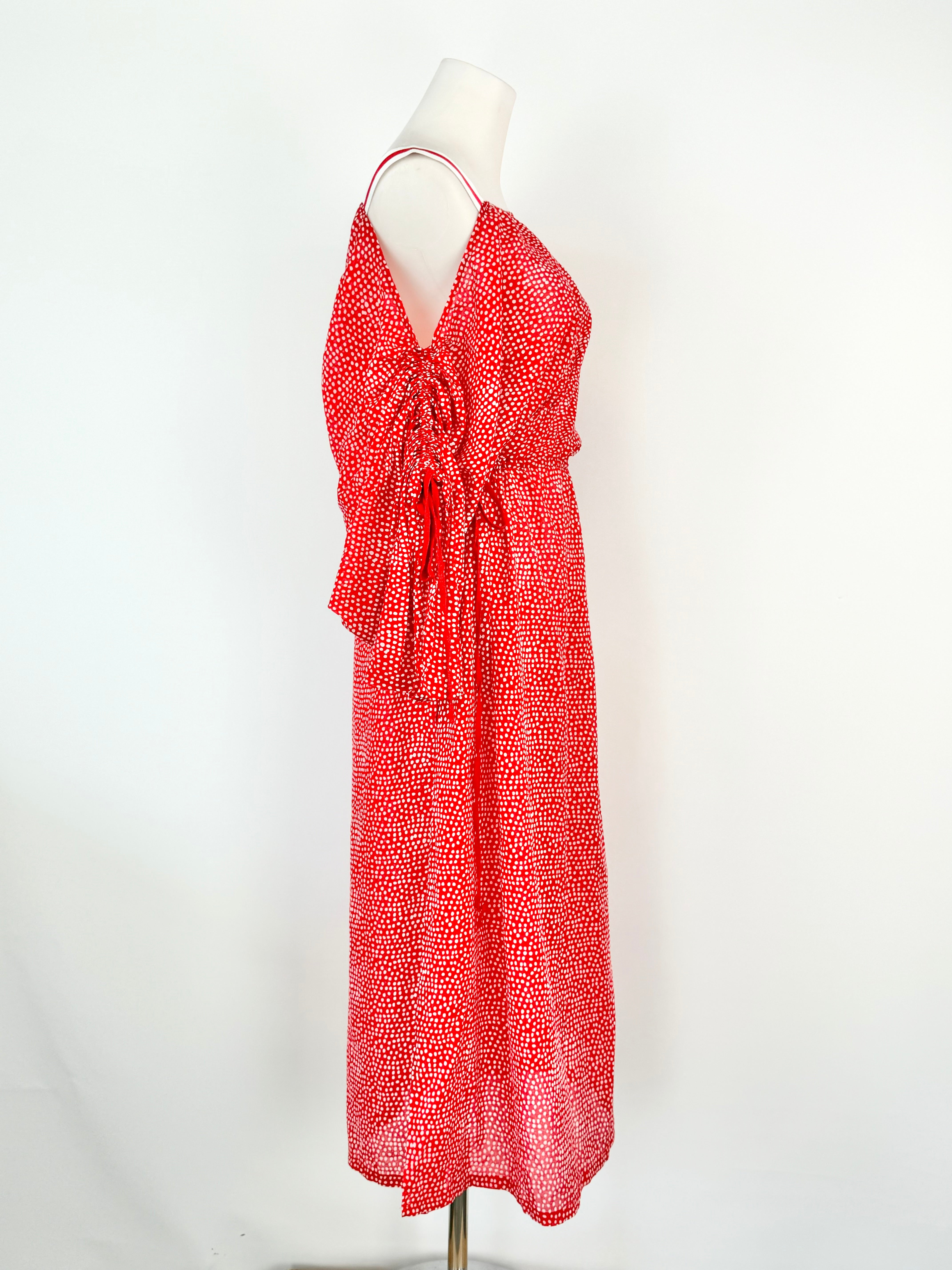 Morrison Red & White Dotted Cotton Dress - AU10