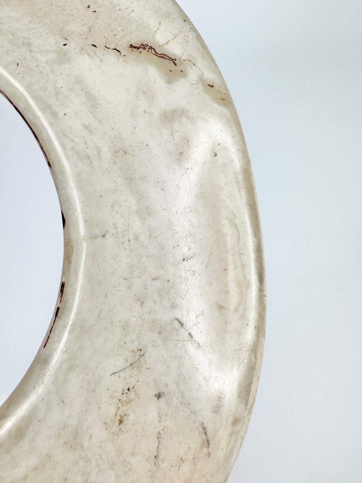 Large Faux Bone Ivory Look Etched Bangle