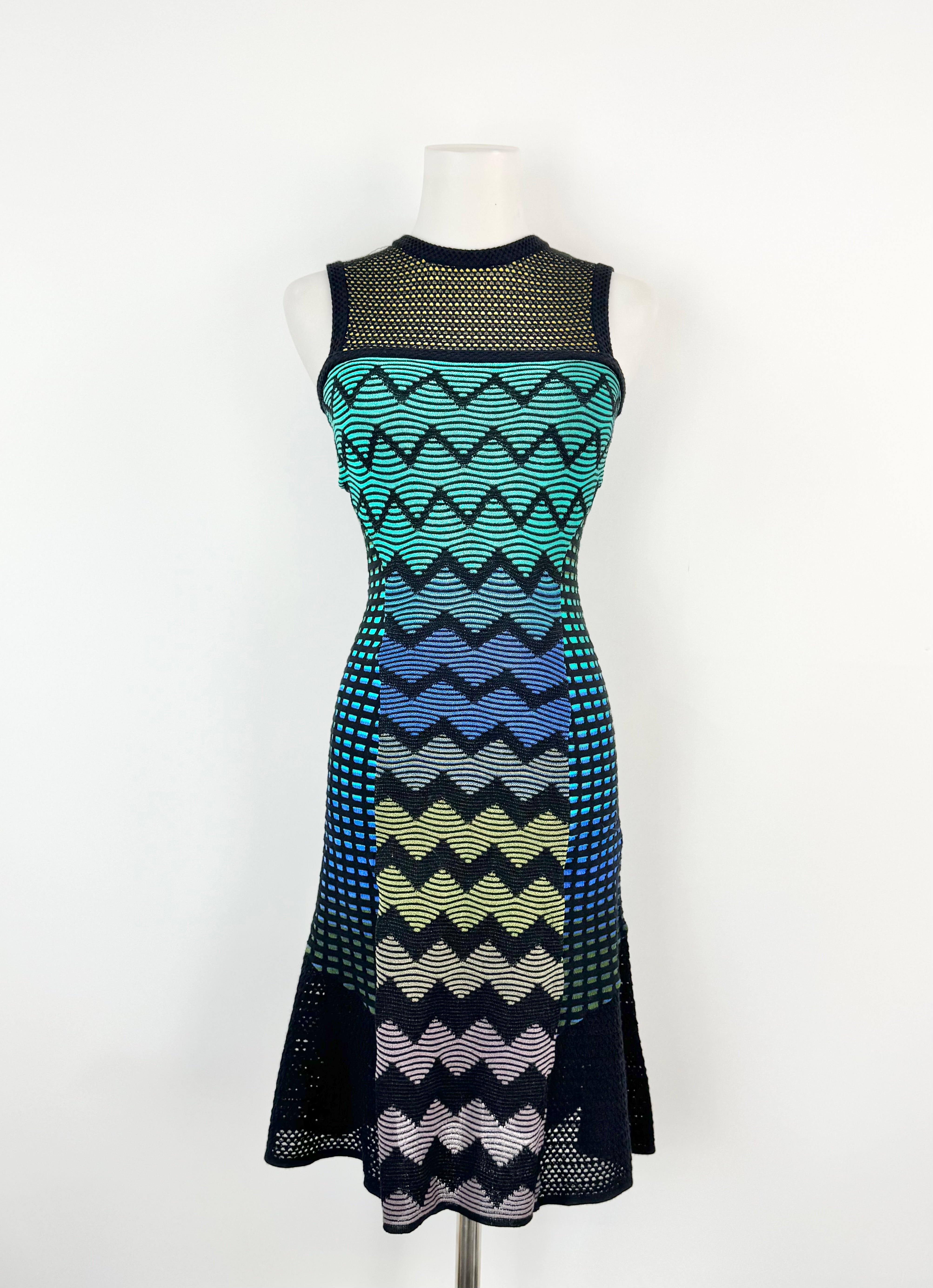 M Missioni Blue, Green & Yellow A-Line Dress - AU6/8