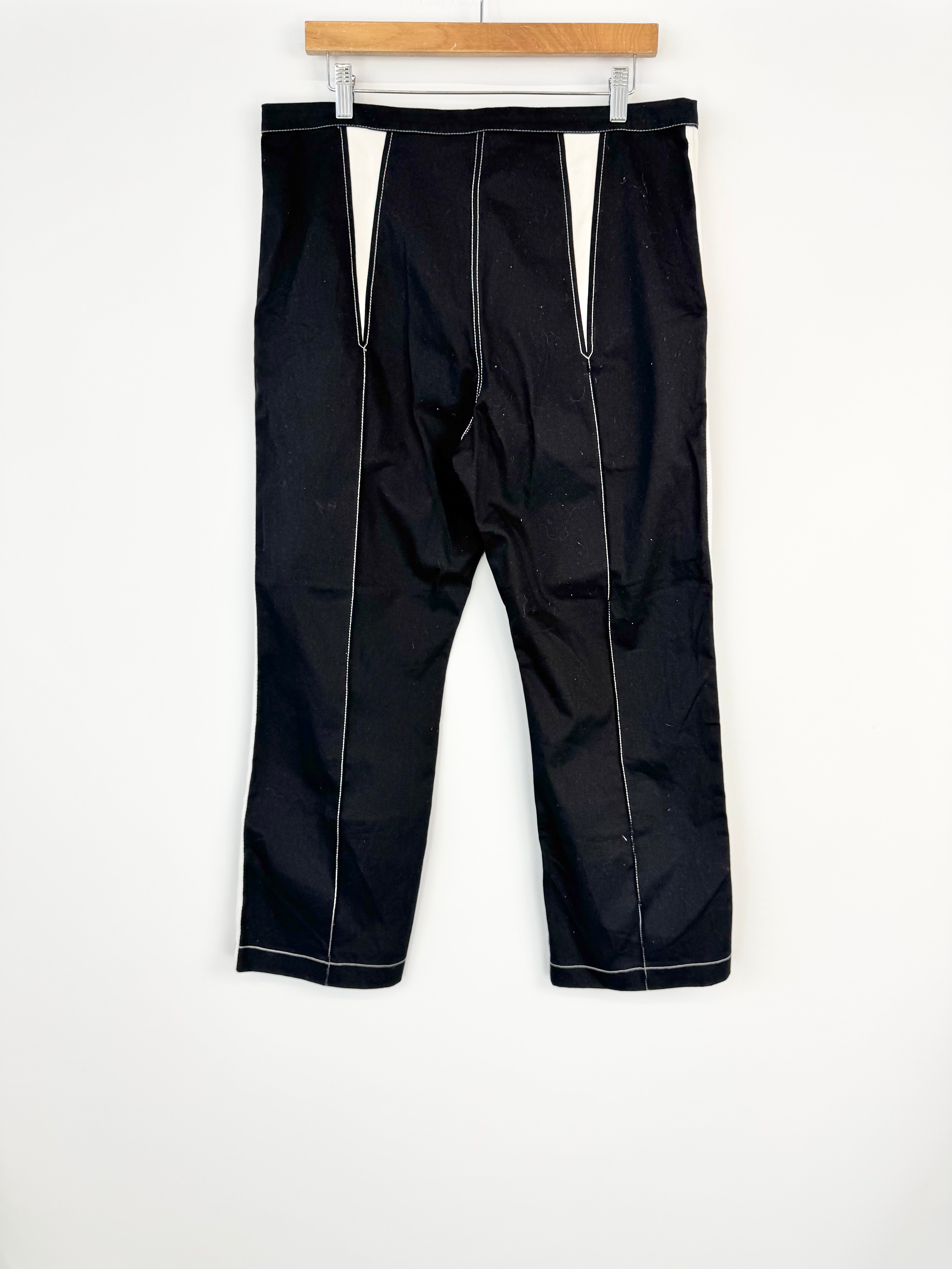 Verner Black & White Cotton Contrast Slacks - AU12