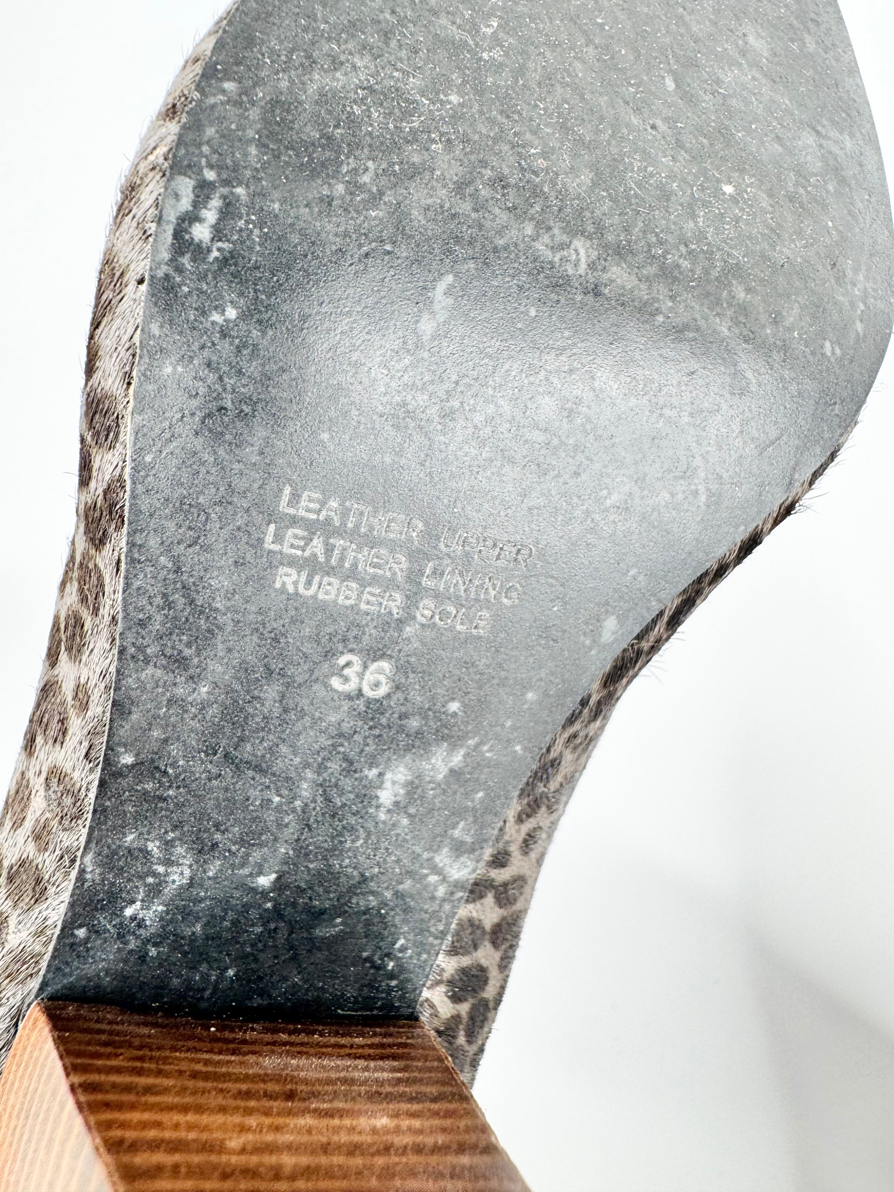 Gorman Grey & Brown Dotted Fur Ankle Boots - EU36