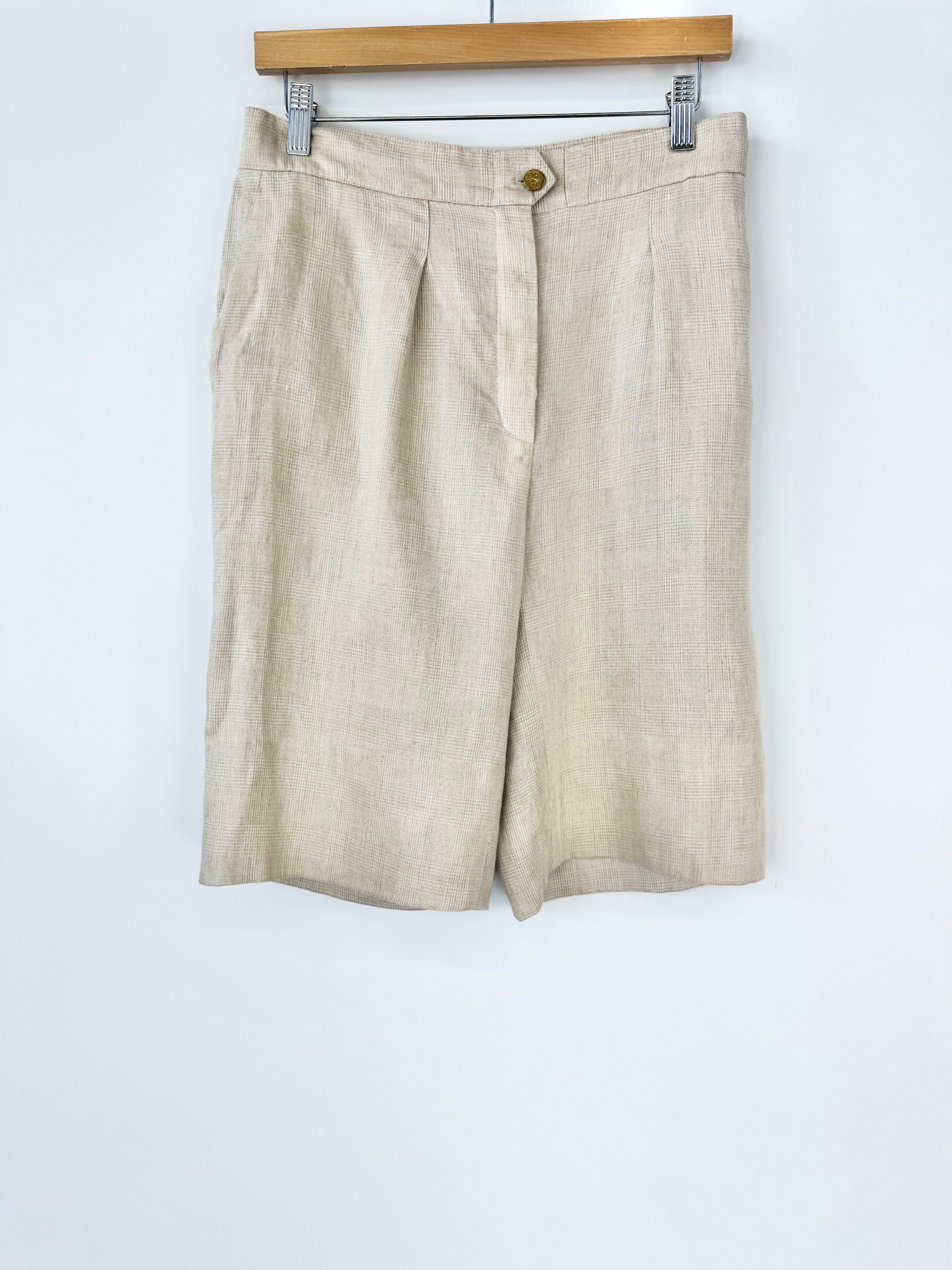 Escada Woven Linen Two Piece Set Blazer & Shorts Set - 42