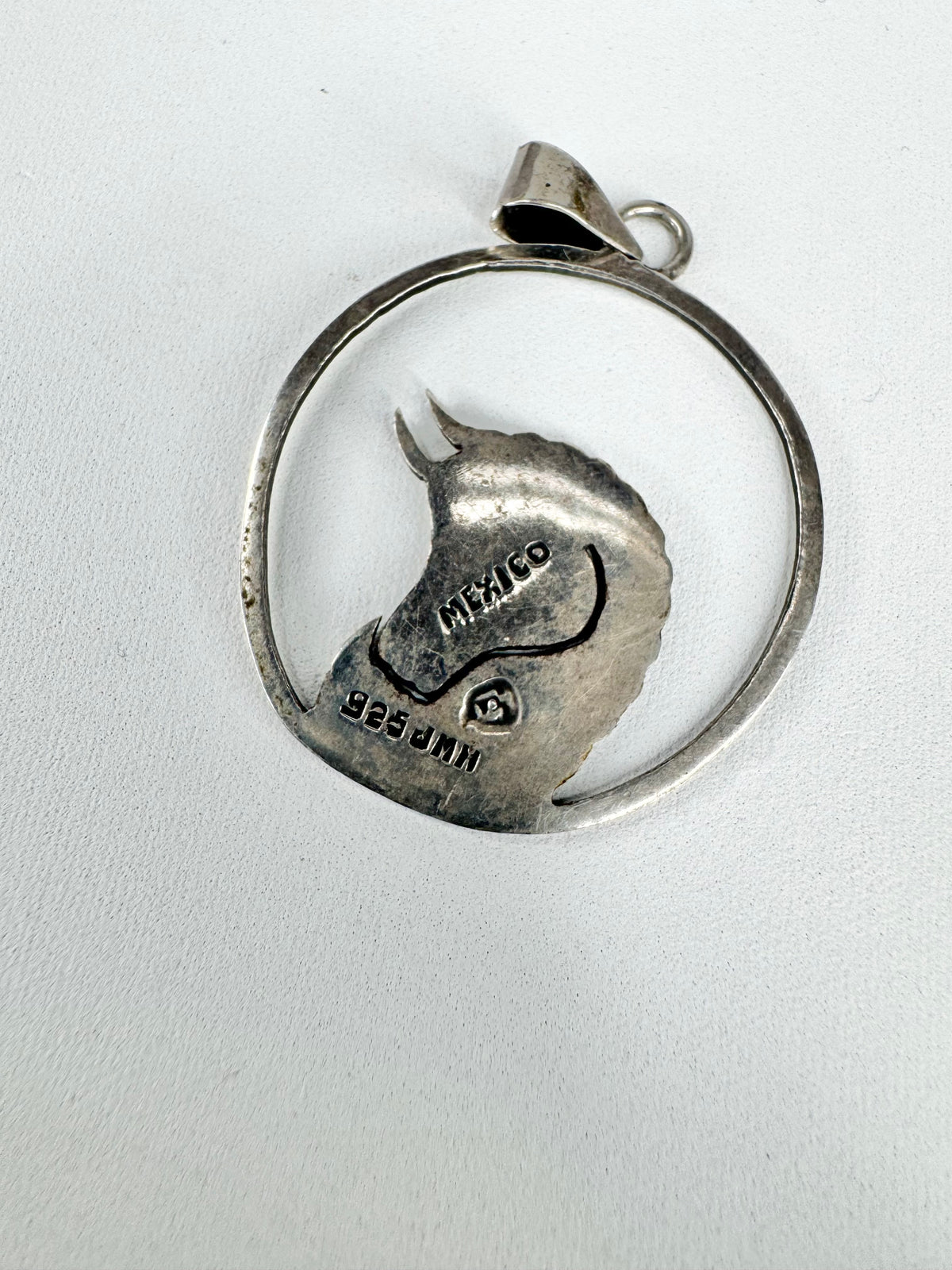 Vintage Mexican Silver Bull Pendant