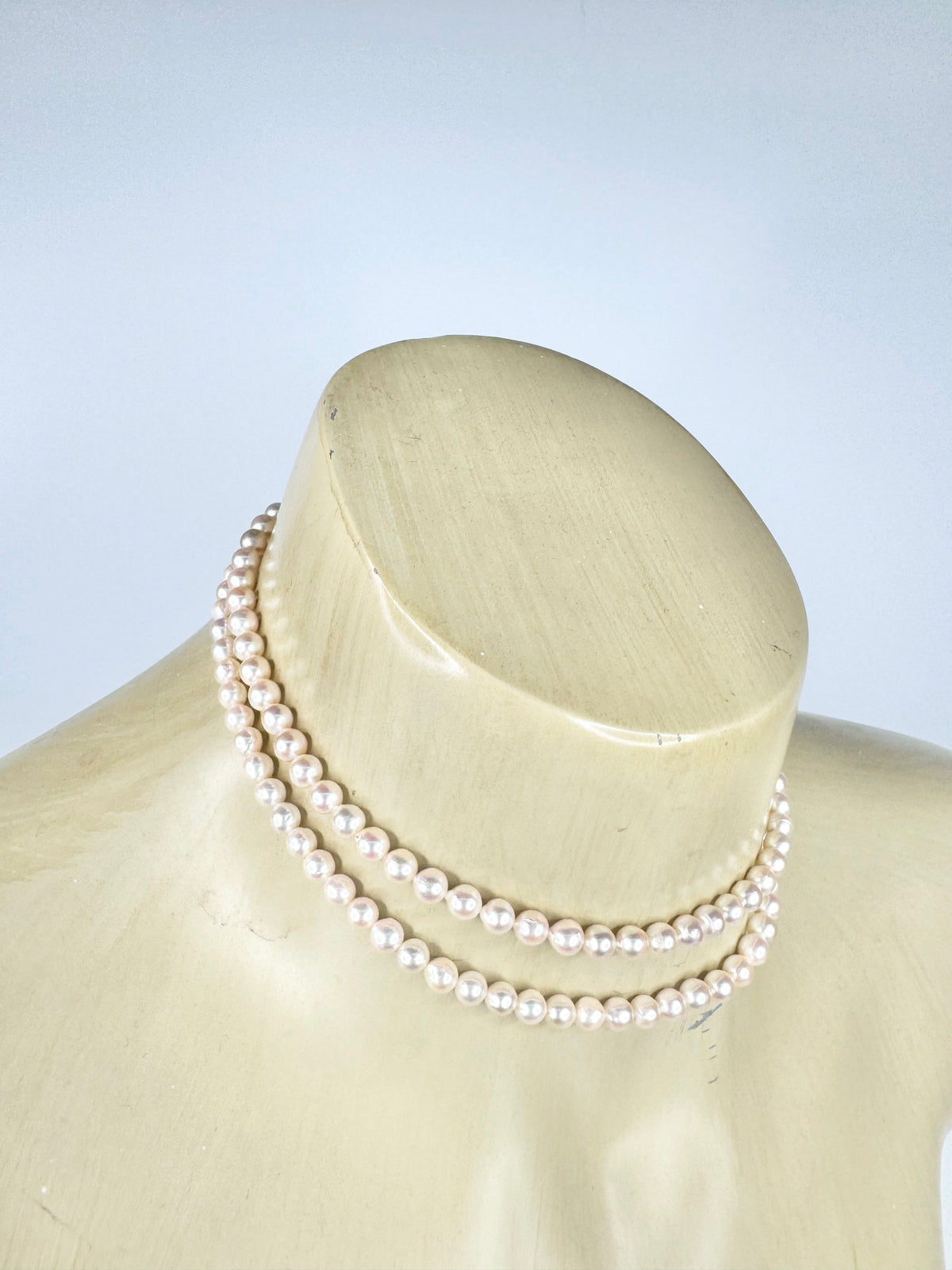 Double Layer Pearl & Silver Choker