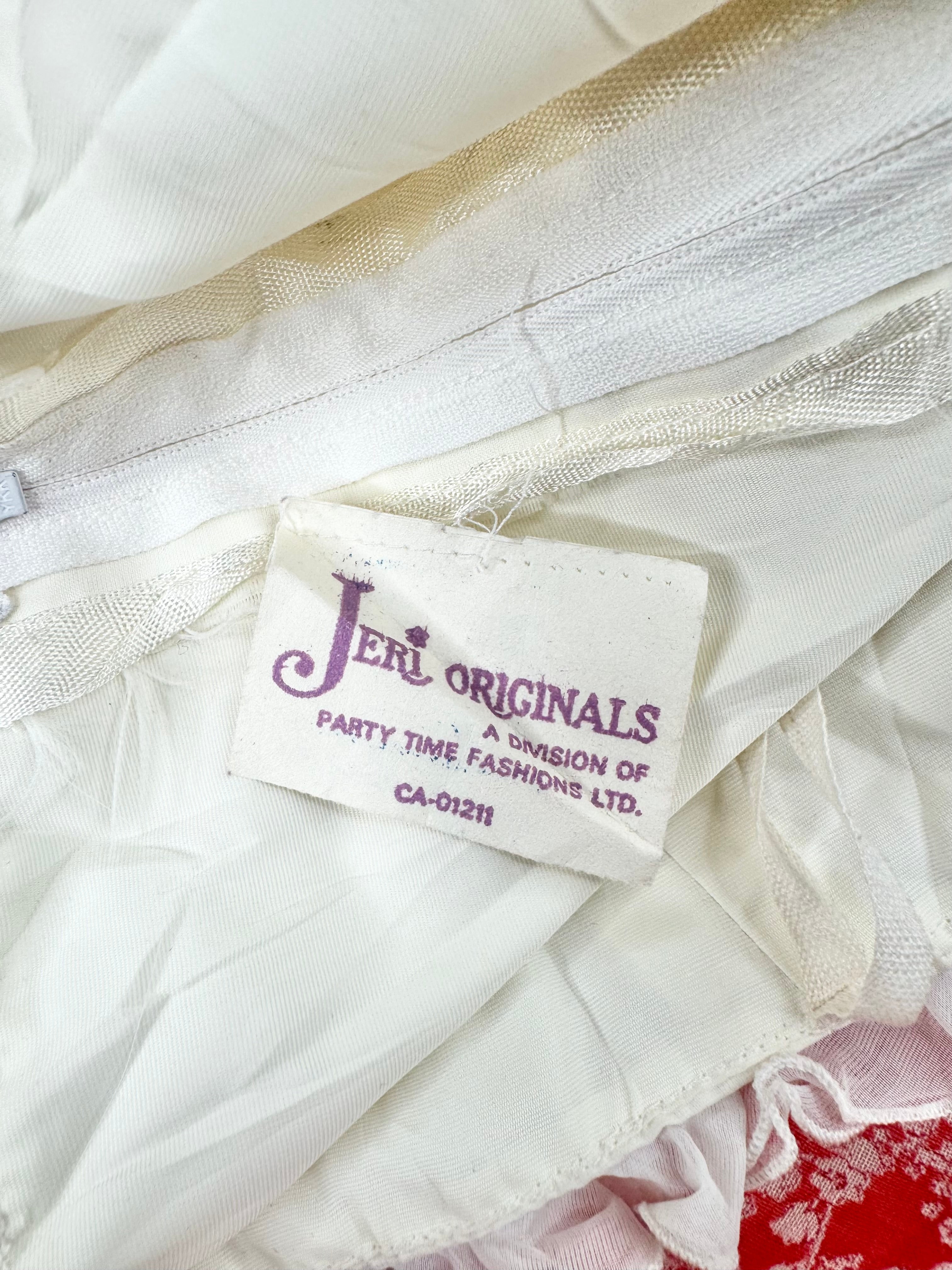 Vintage Strapless Frilled Floral Maxi-Dress - AU6/8