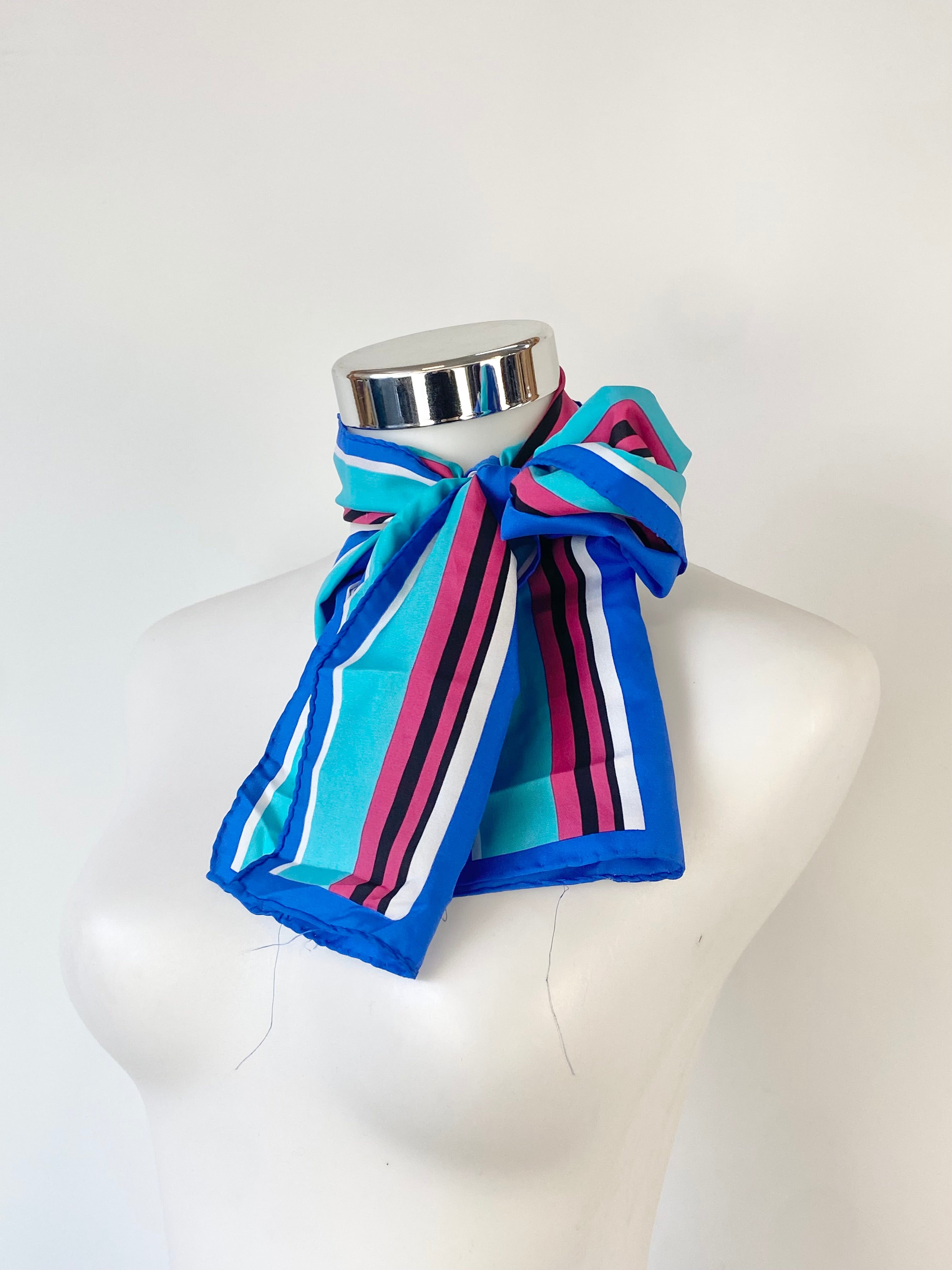 Oroton Blue Striped Scarf