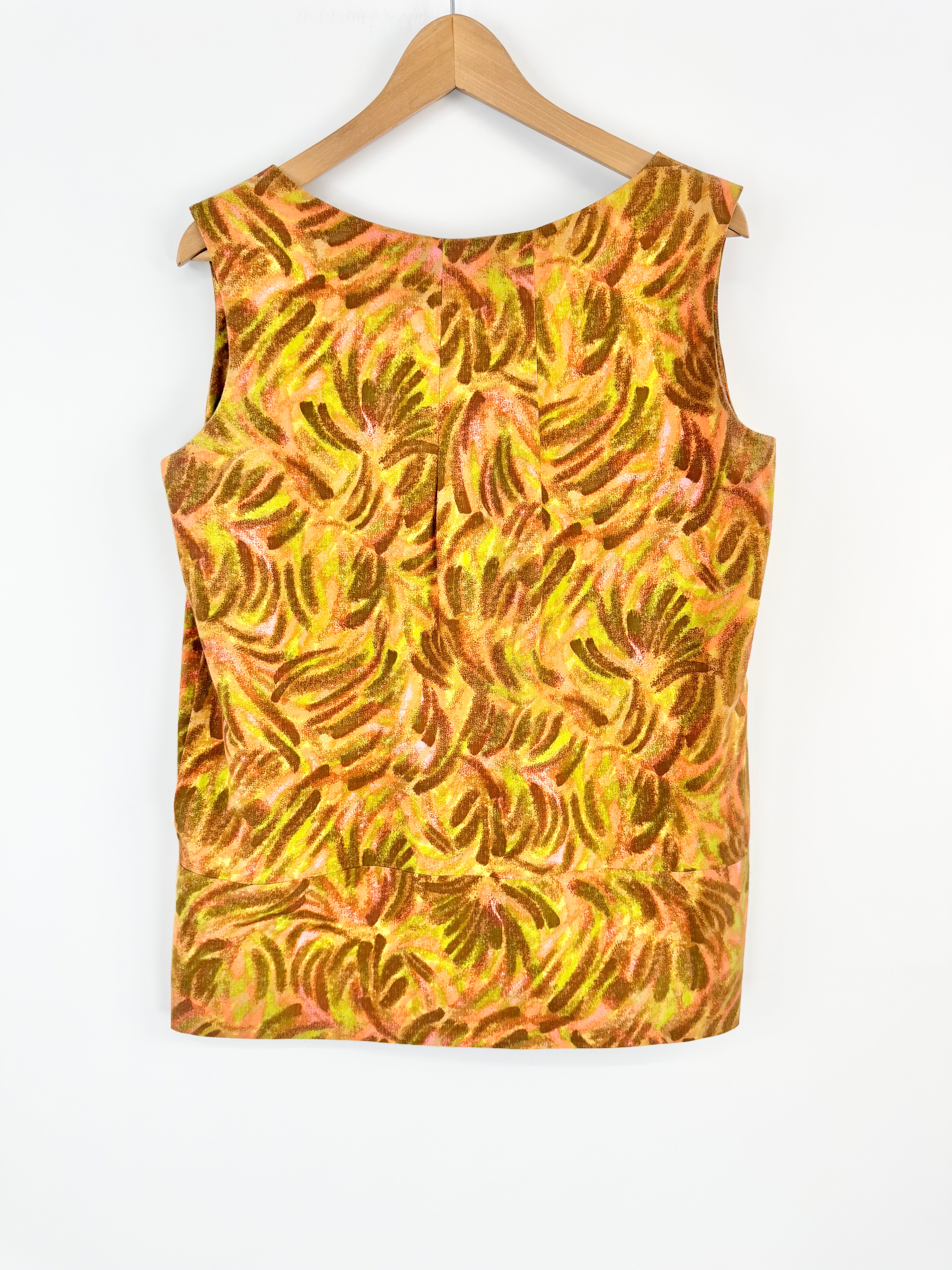 Marni Orange Abstract Sleeveless Top - AU10