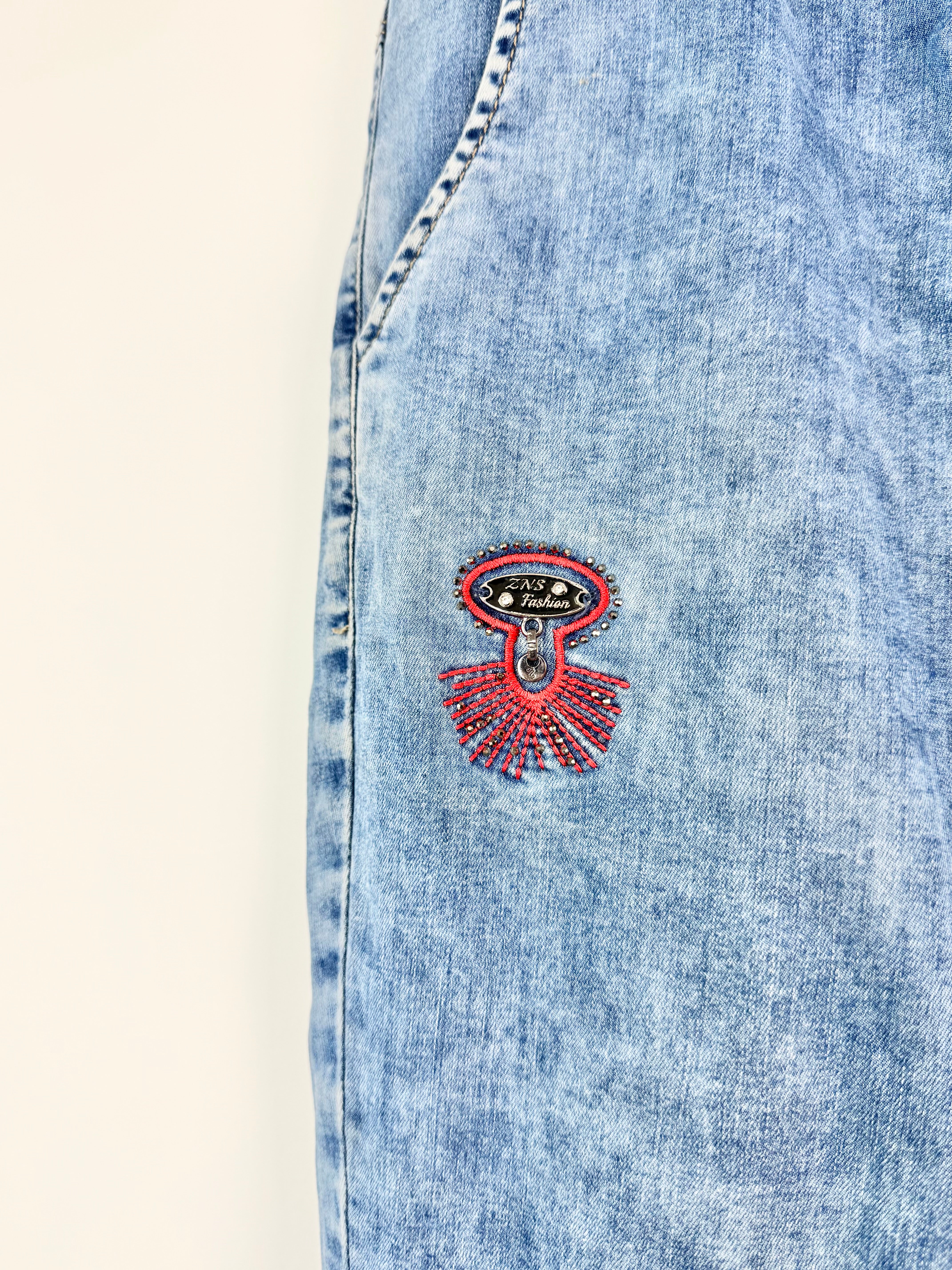 Zanessi Rhinestone Pattern Jeans - 42