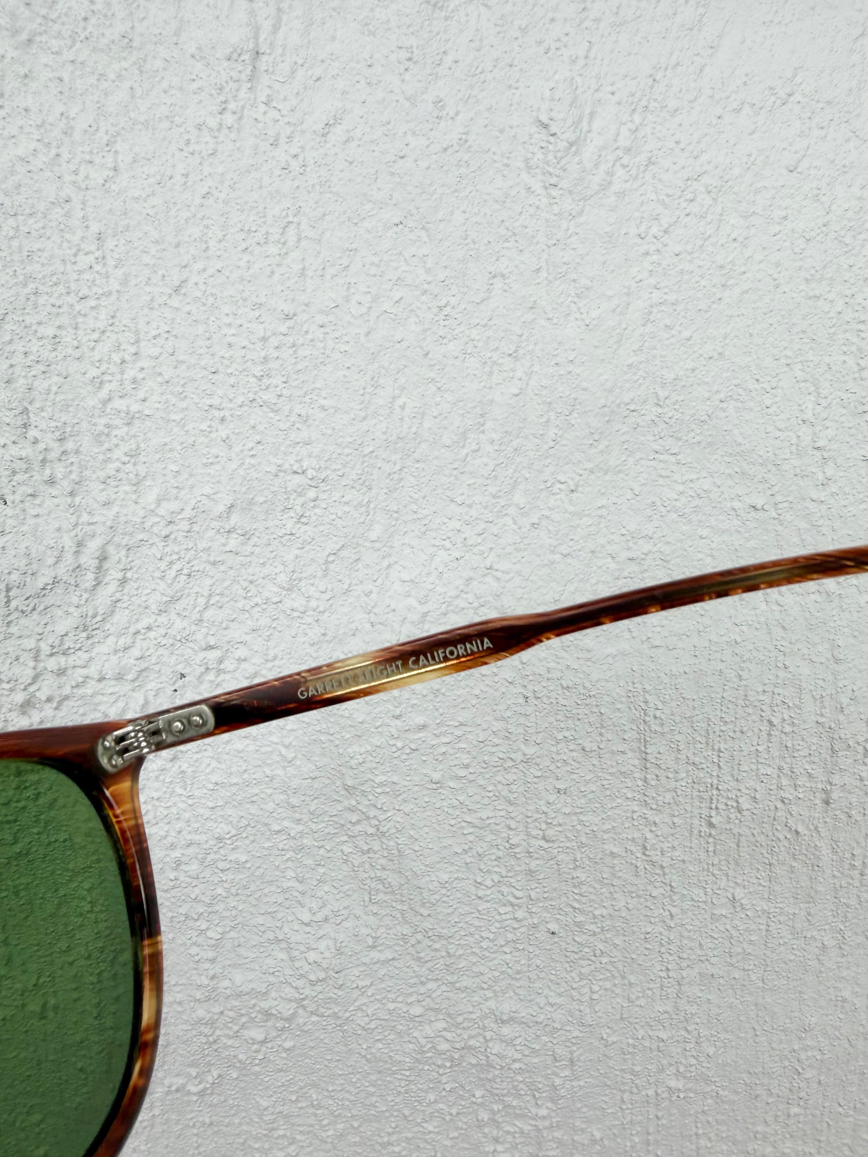 Garrett Leight 'Kinney' Pacific Teak/Semi-Flat Pure G15 Polar Sunglasses