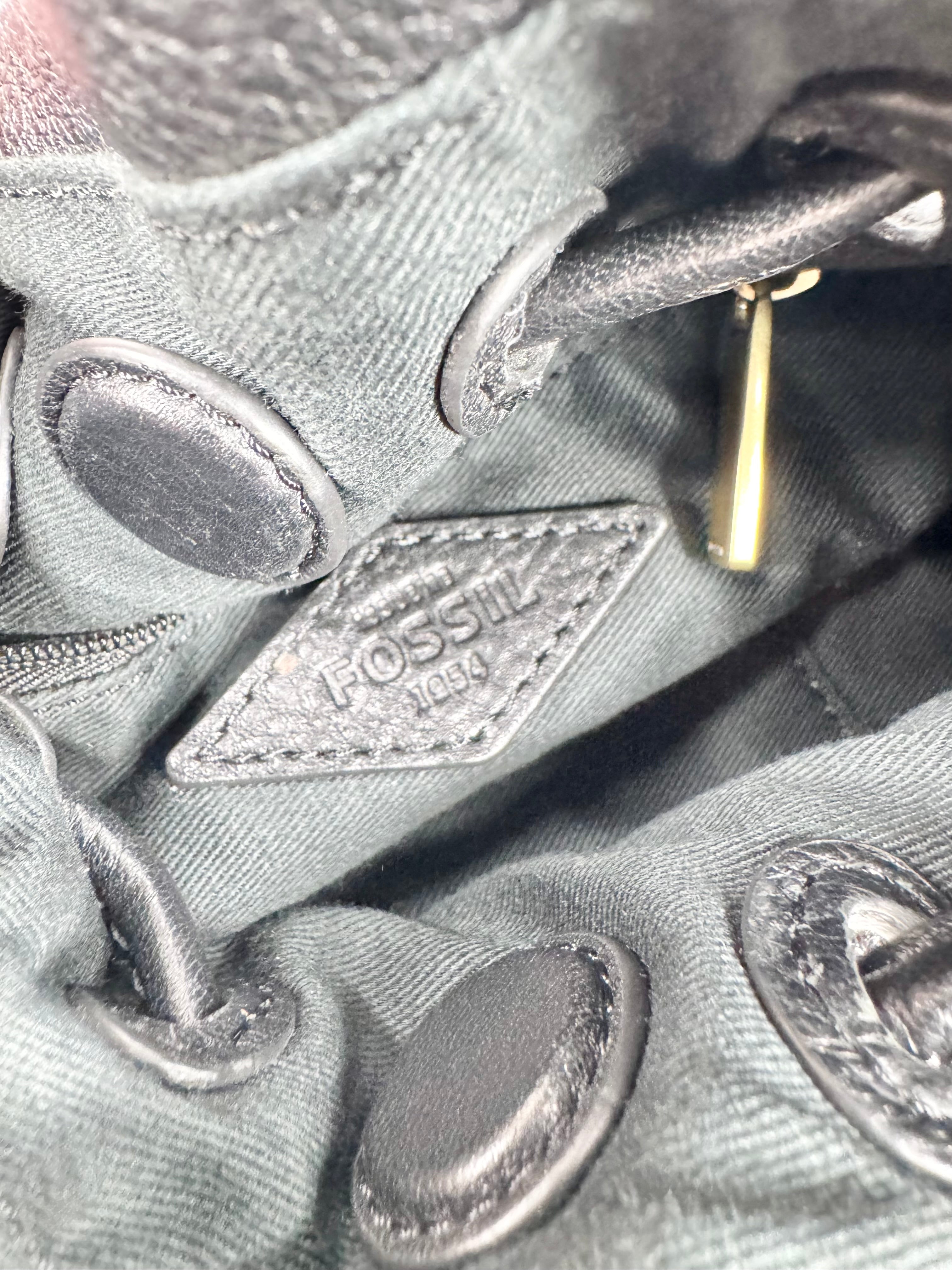 Fossil Black Tassel Satchel Bag