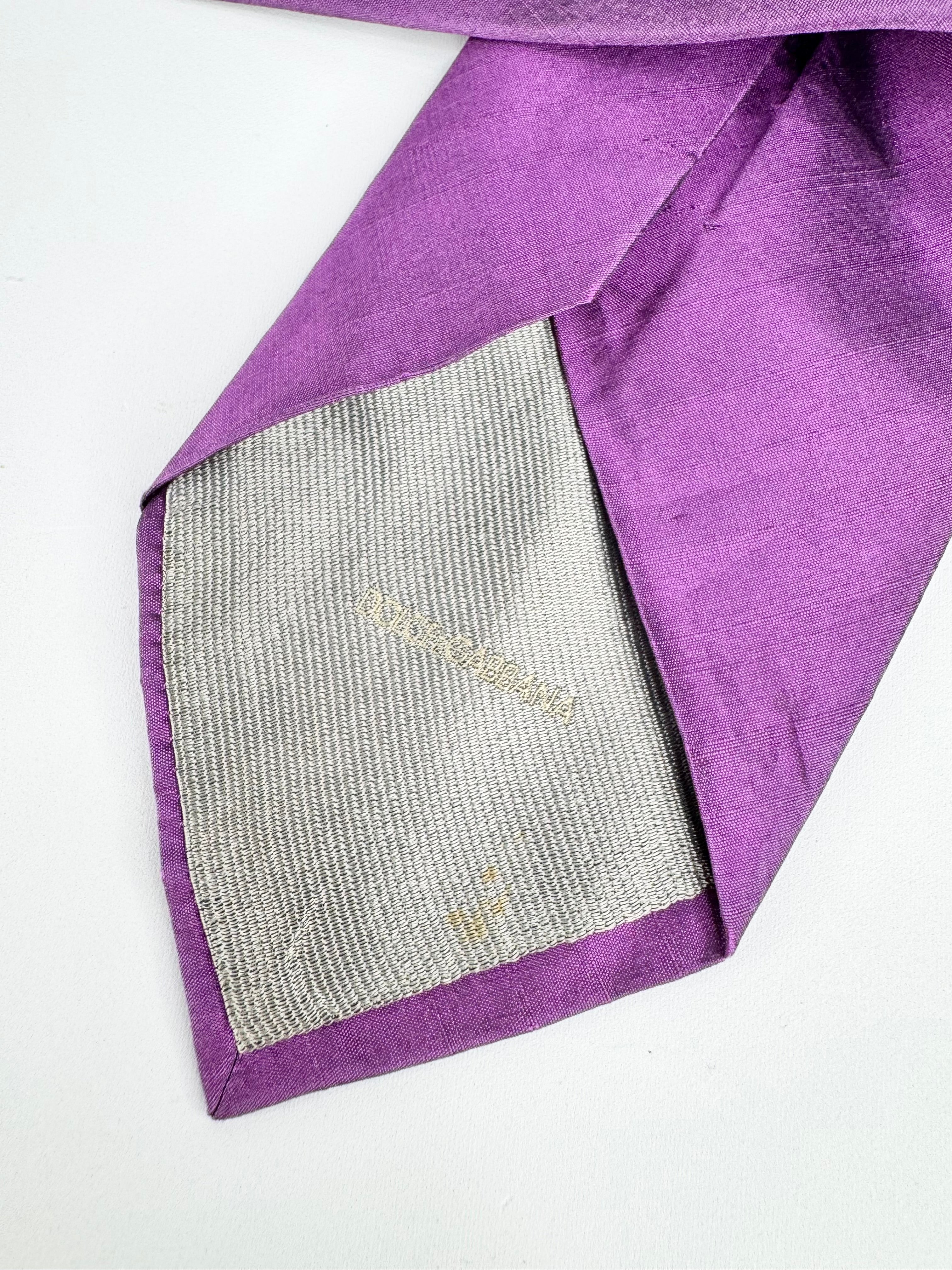 Dolce & Gabbana Violet Raw Silk Tie