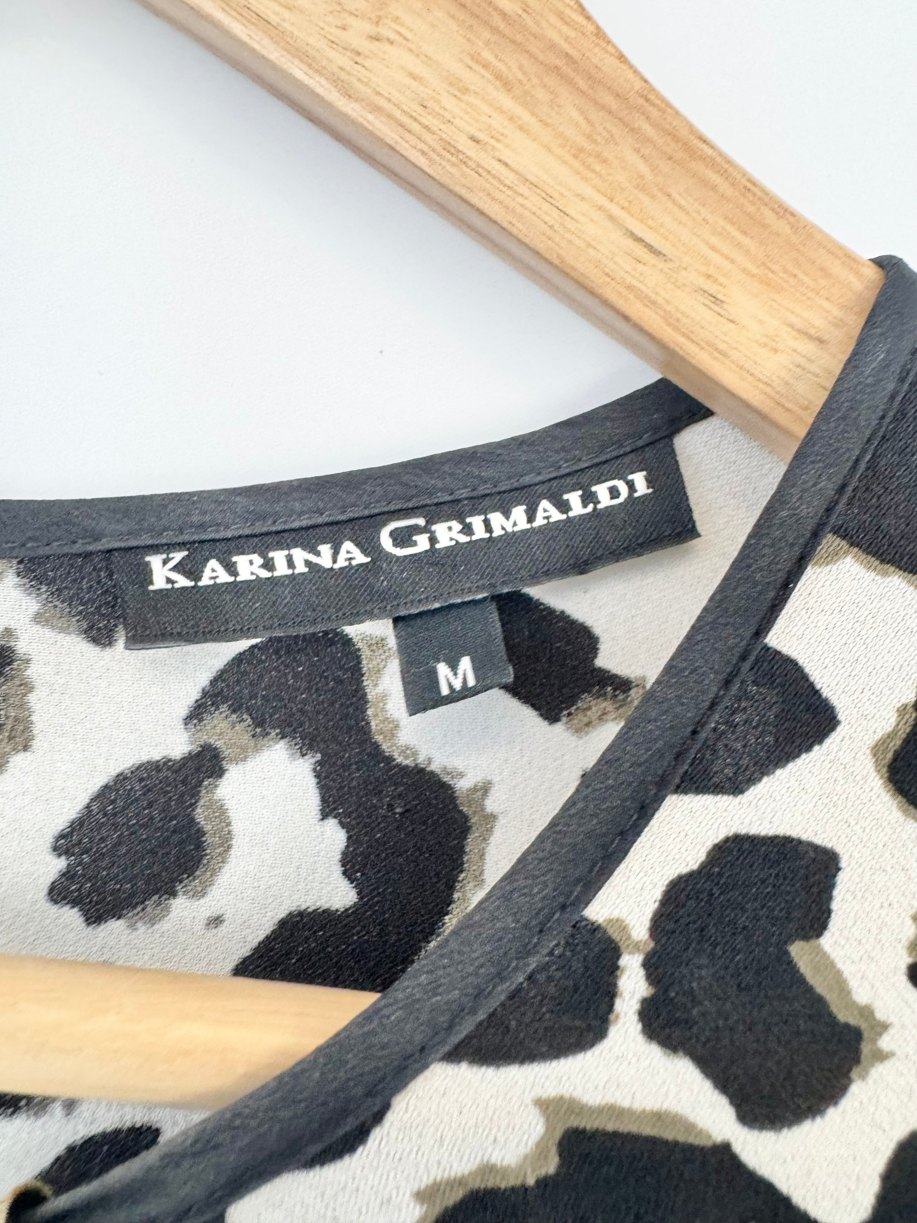 Karina Grimaldi Leopard Print Pattern Cut Out Dress - AU10