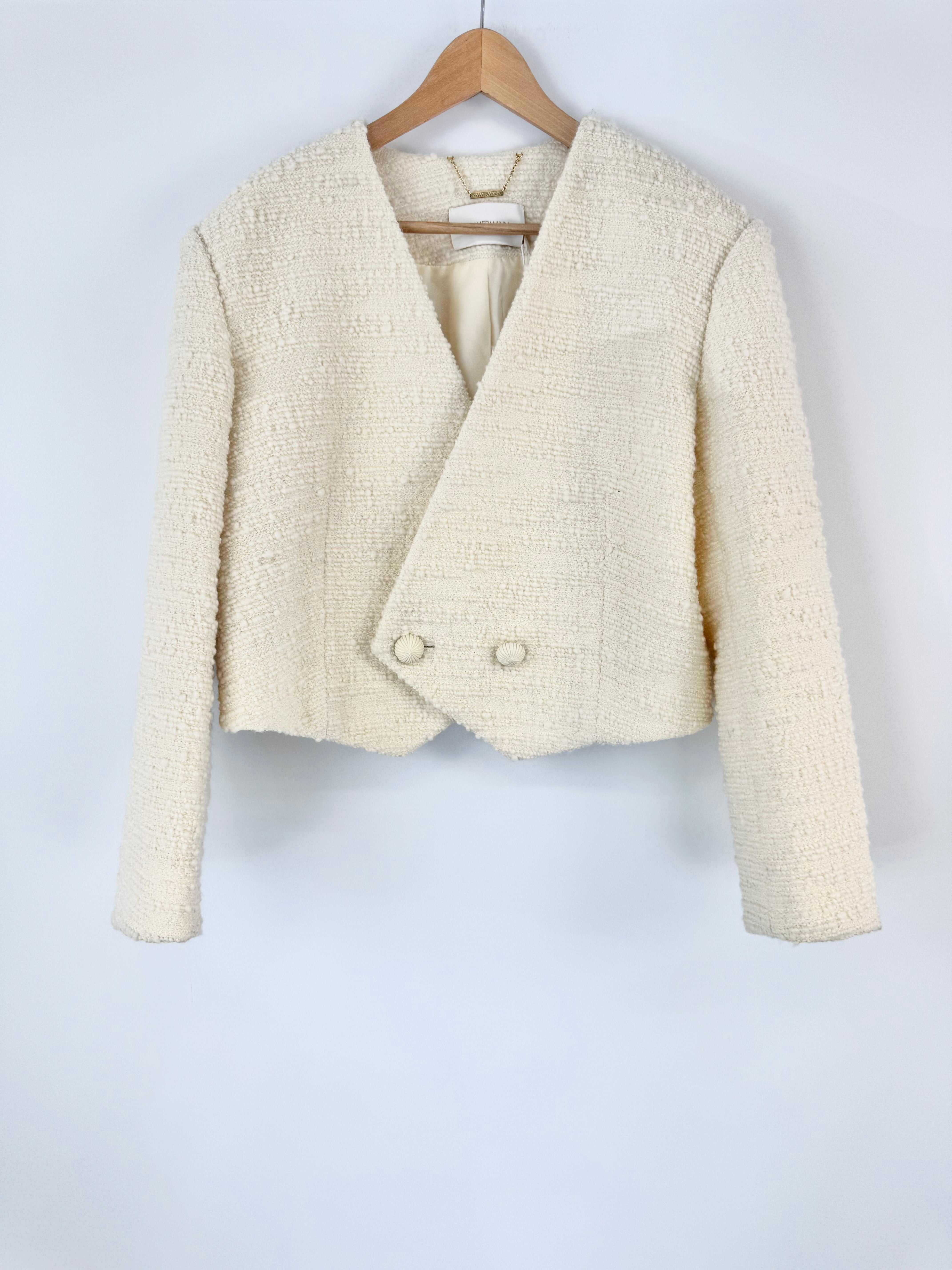Zimmermann 'Luminosity' Cream Cropped Blazer - AU8