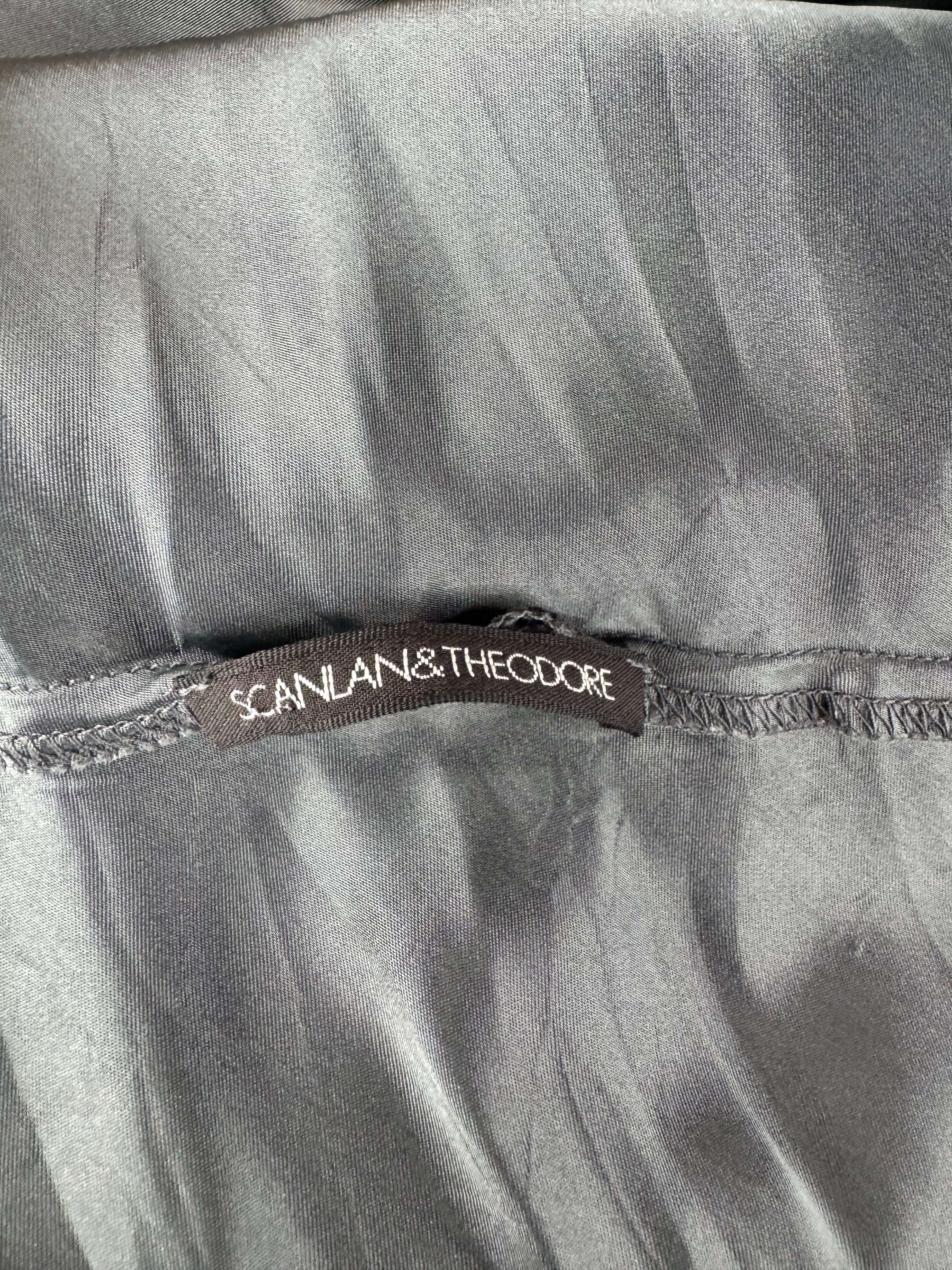 Vintage Scanlan Theodore Stone Grey Silky Dress - AU8/10