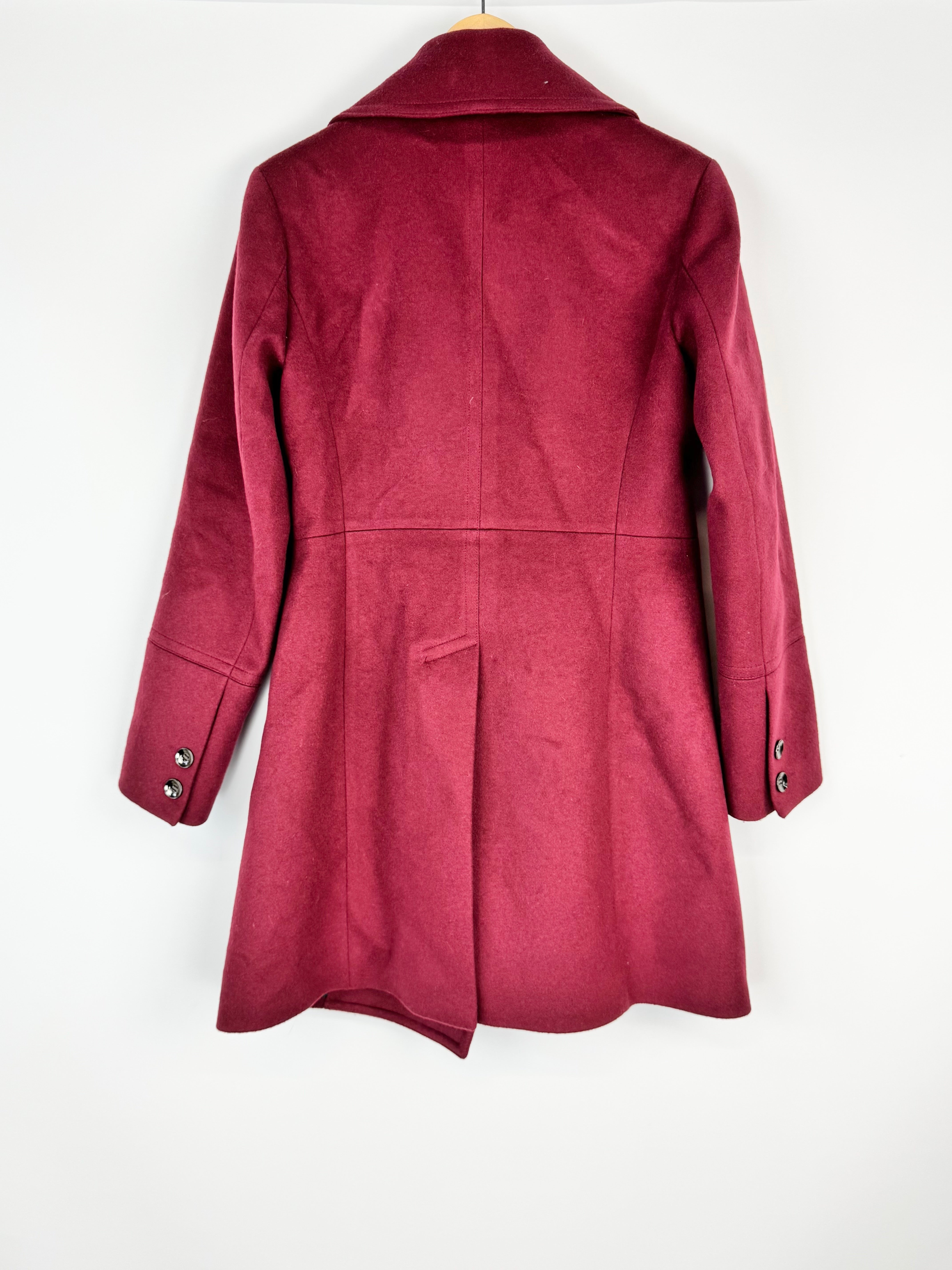 Goodwin Charli Mulberry Red Wool & Cashmere Blend Coat - AU10/12