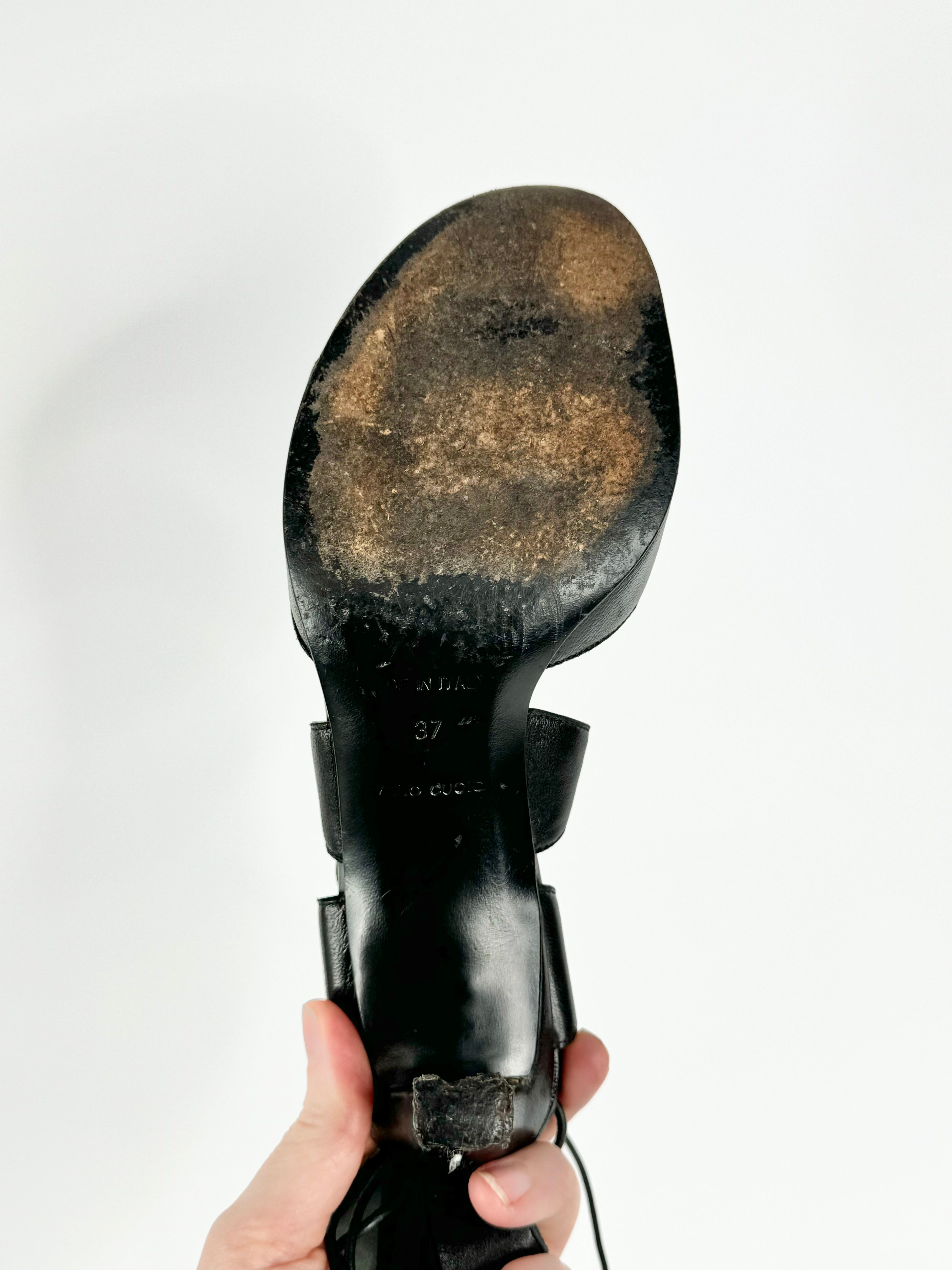 Helmut Lang Black Wrap Sandals - EU37