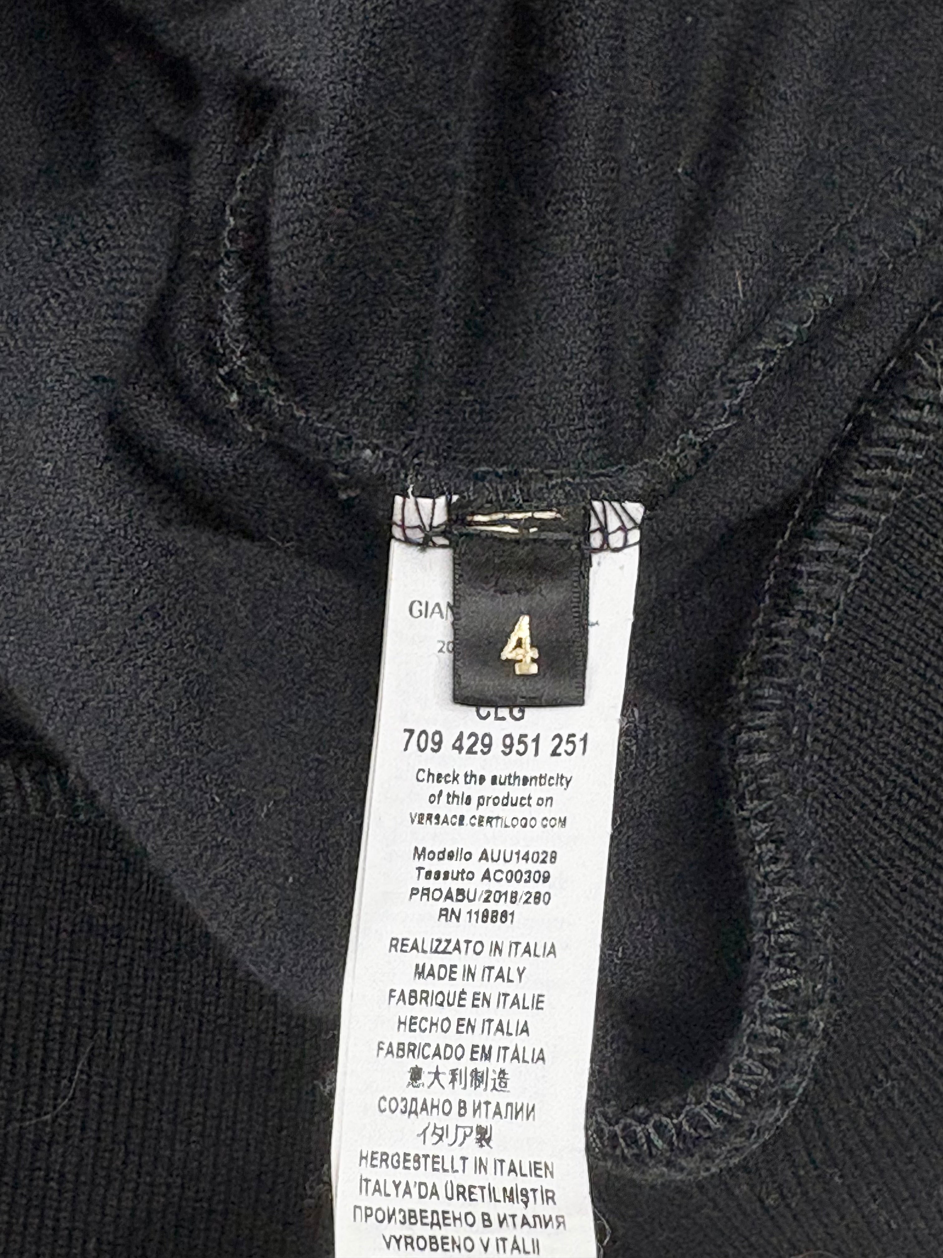 Versace Underwear Black Velour Medusa 'Gym' Crewneck - M
