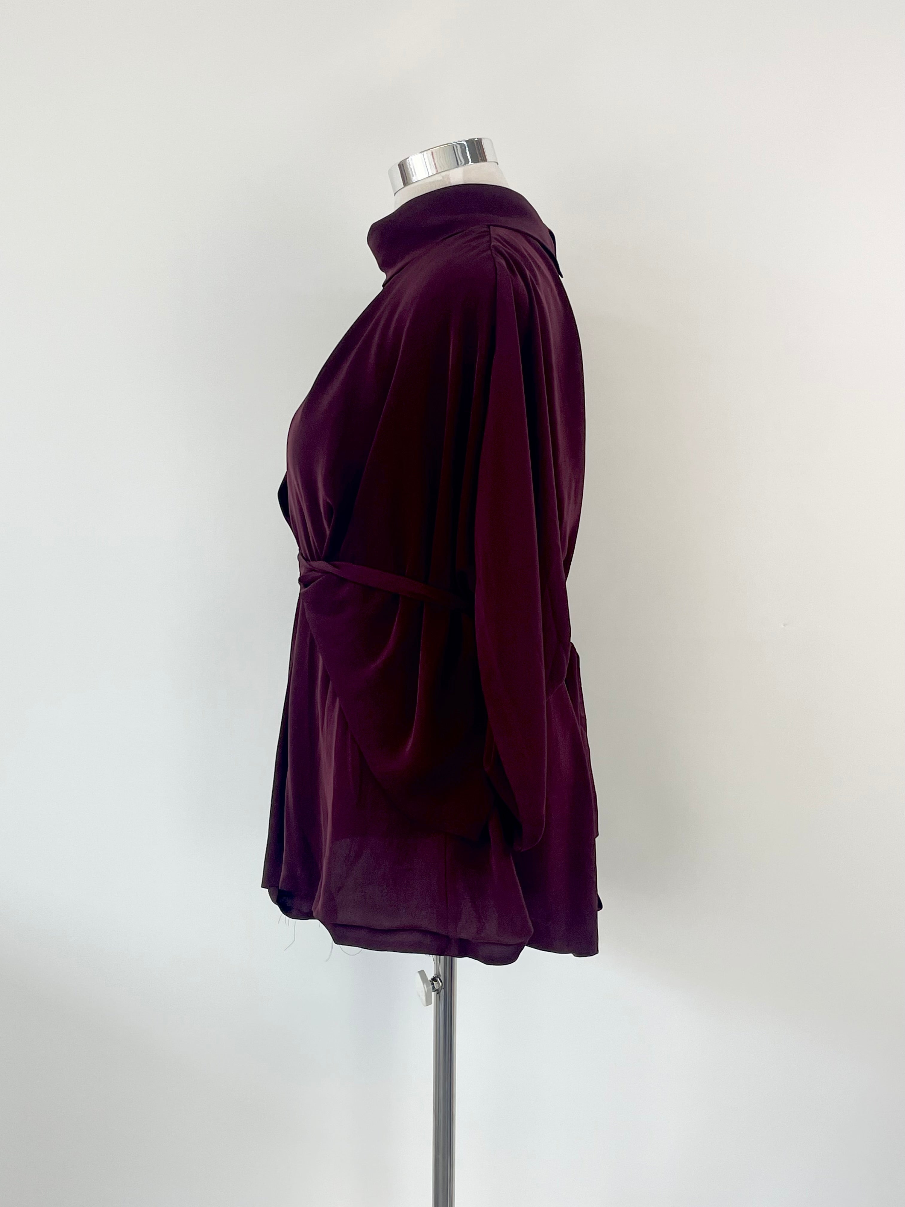 Acler Maroon Wrap Blouse - AU10