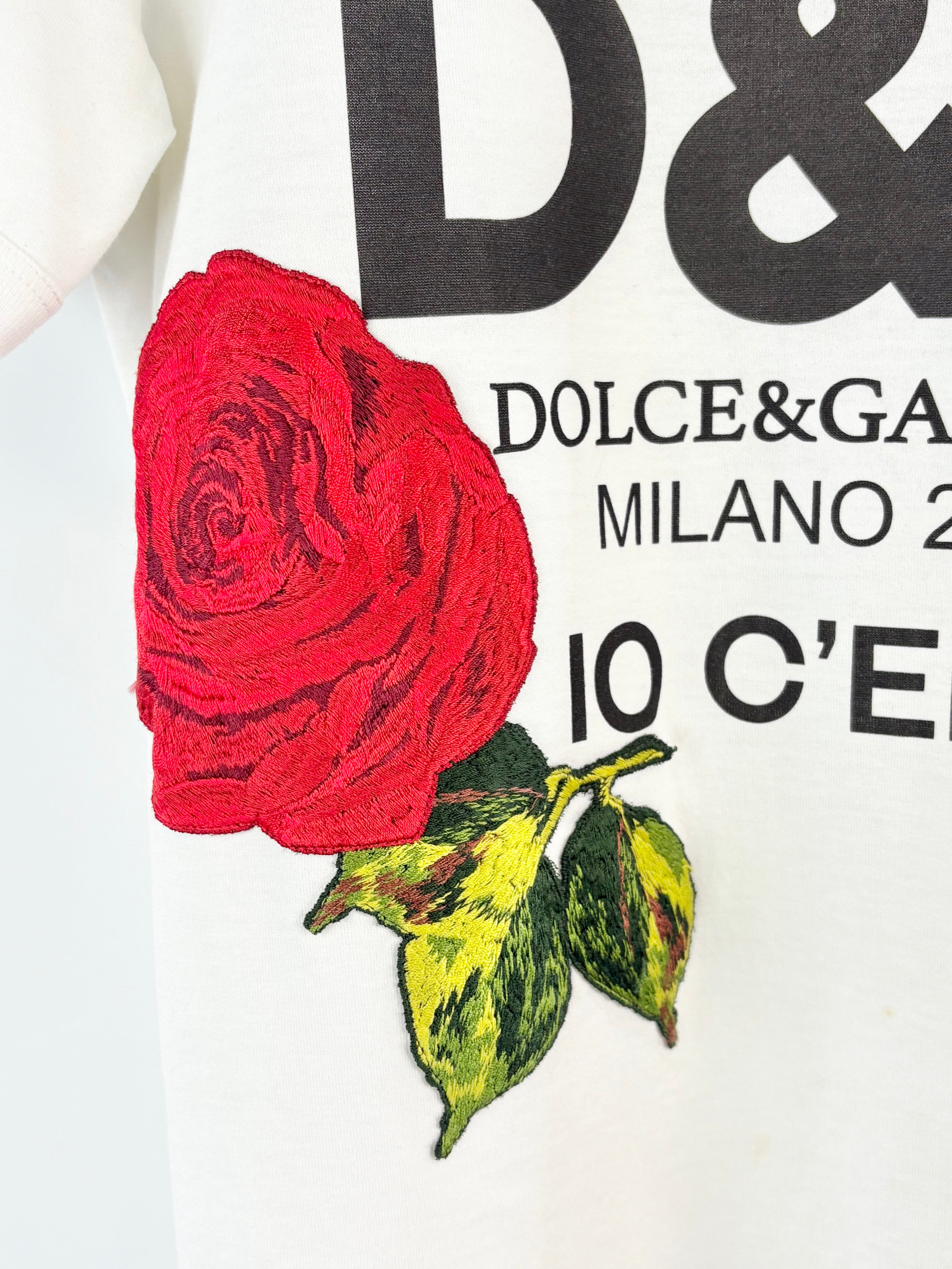Dolce & Gabbana White 'Tropico Italiano' Embellished T-Shirt - AU8