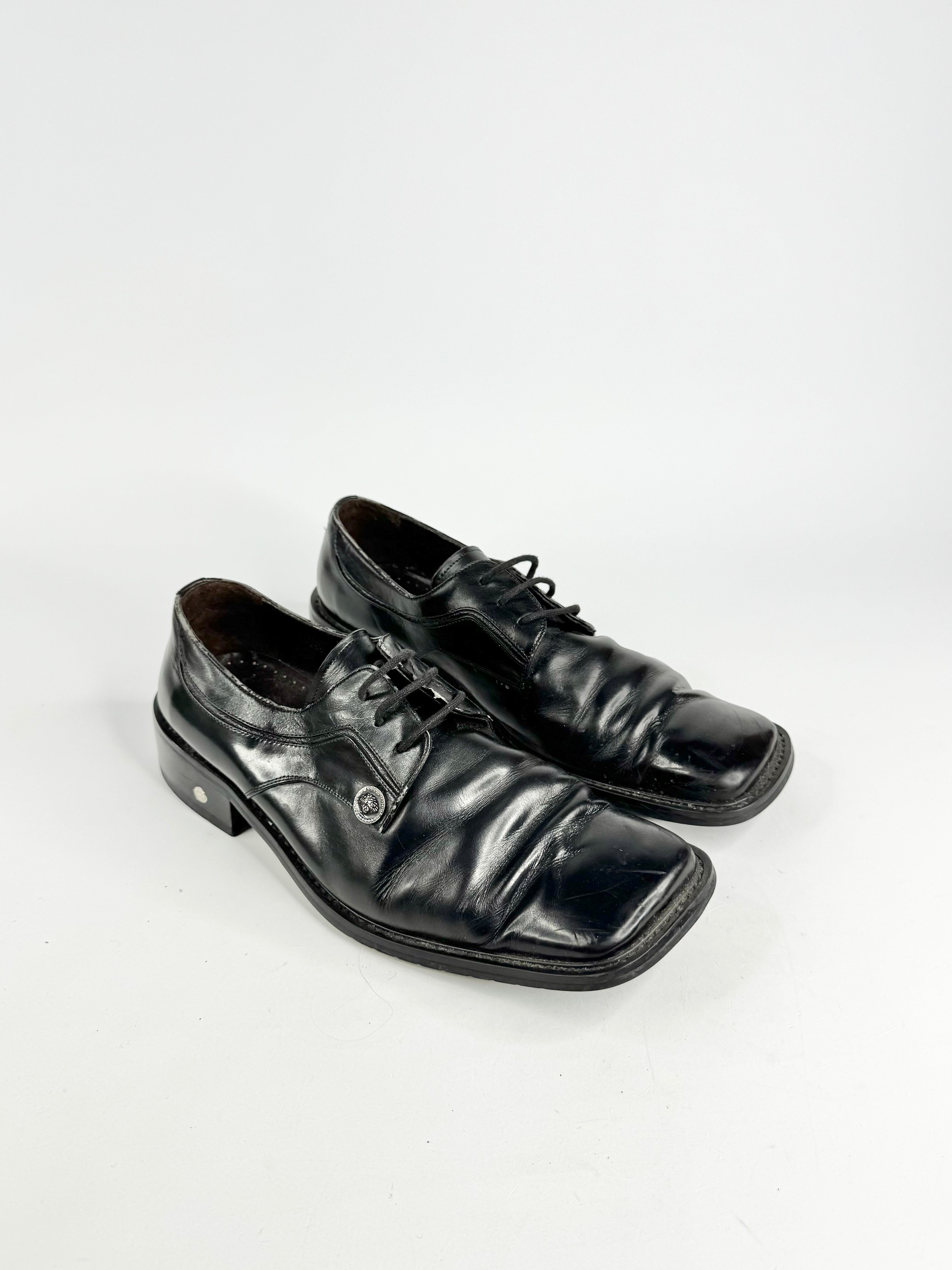 Vintage 'Versage' Black Lace Up Shoes - 25.5