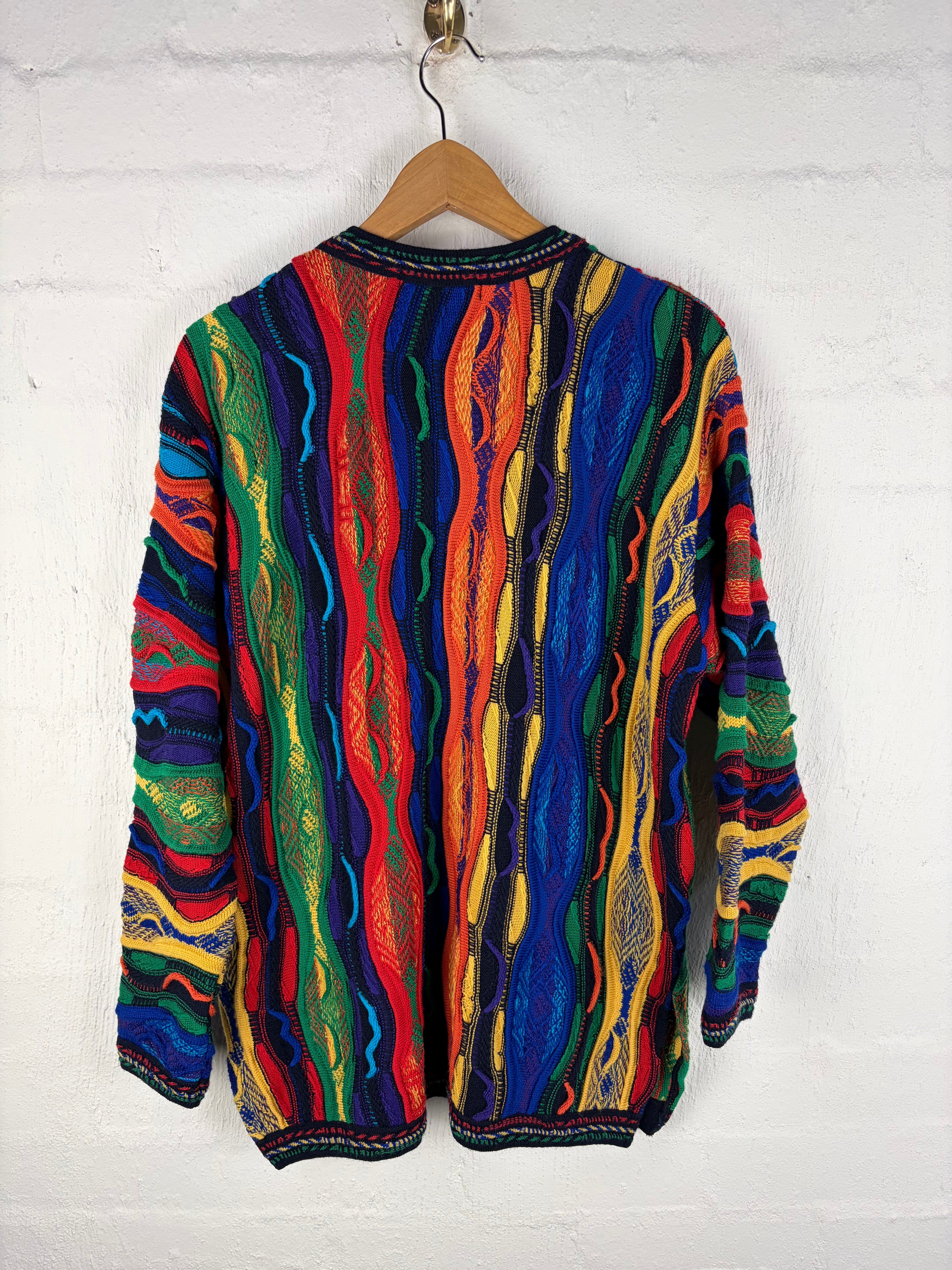Aklanda Vintage Rainbow Textured Cardigan - M