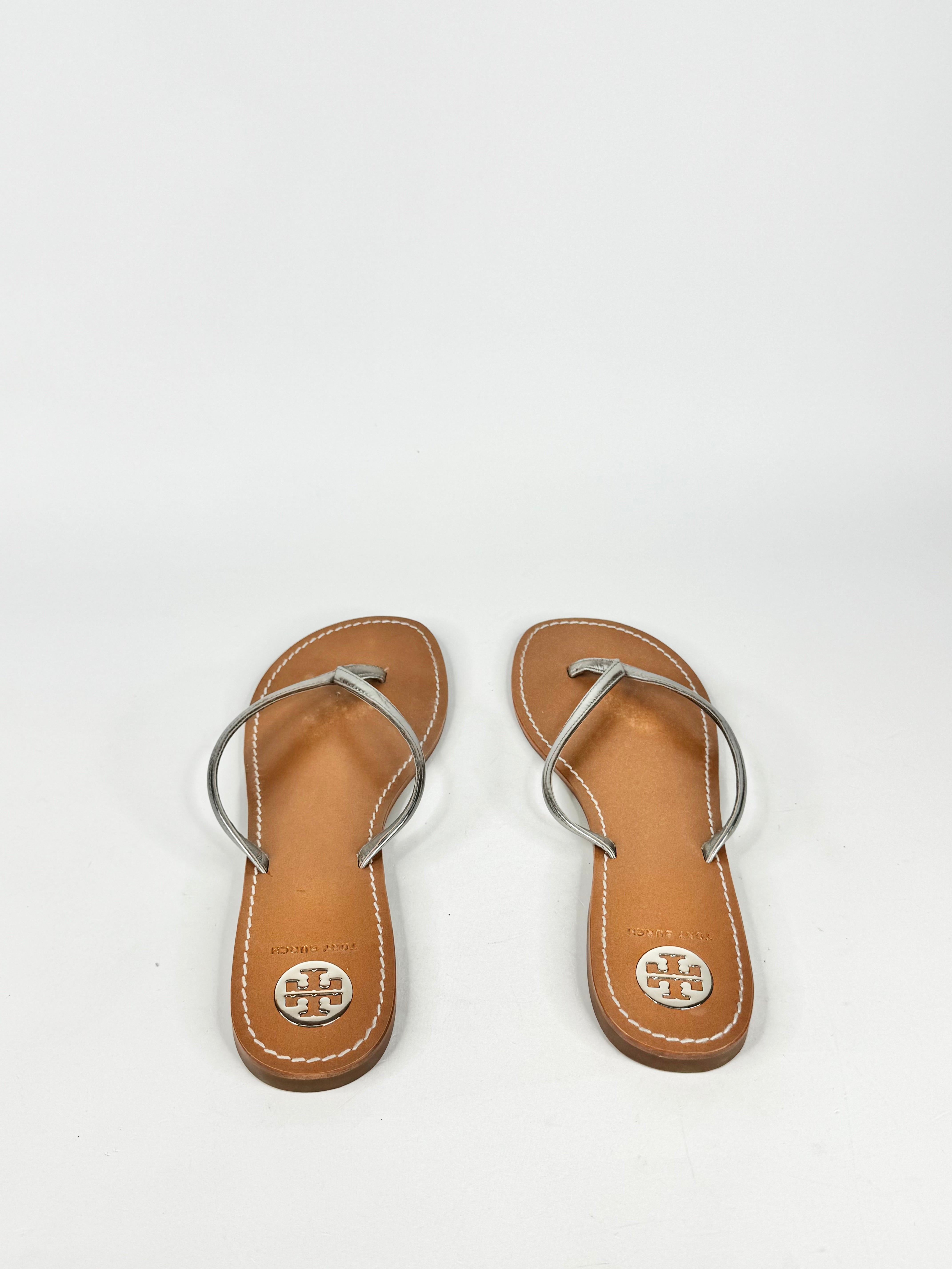 Tory Burch Silver Thongs - EU41