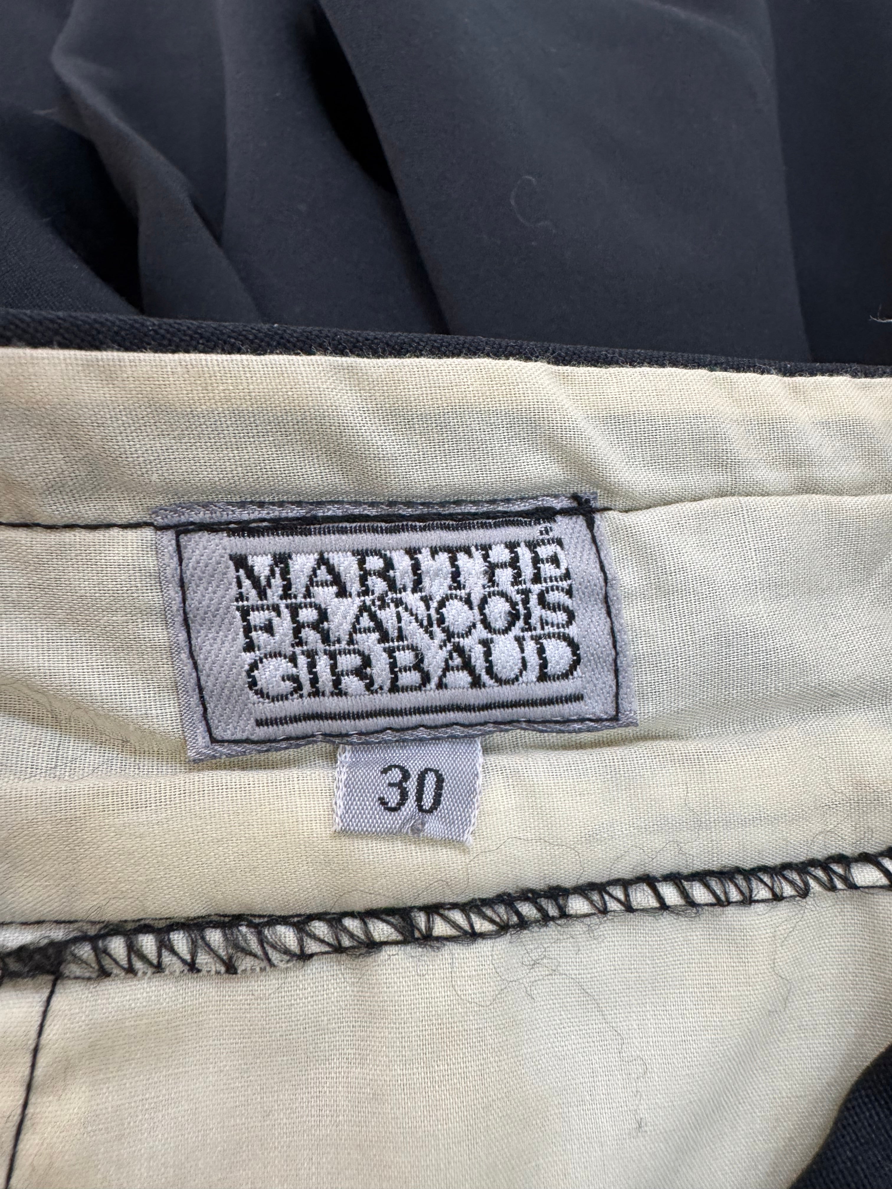 Marithé + François Girbaud Black Tailored Front Pleat Slacks - 30