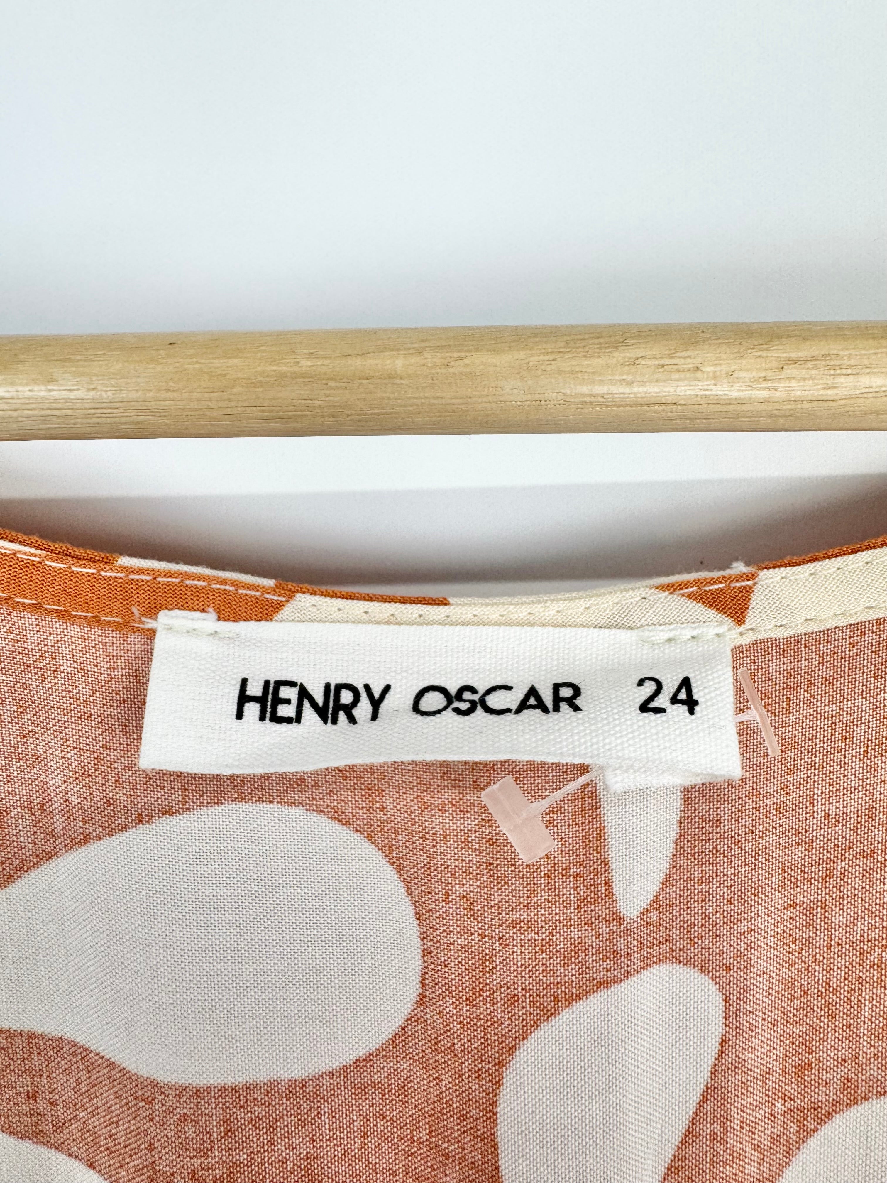 Henry Oscar Orange Floral Tie Maxi Dress - AU24