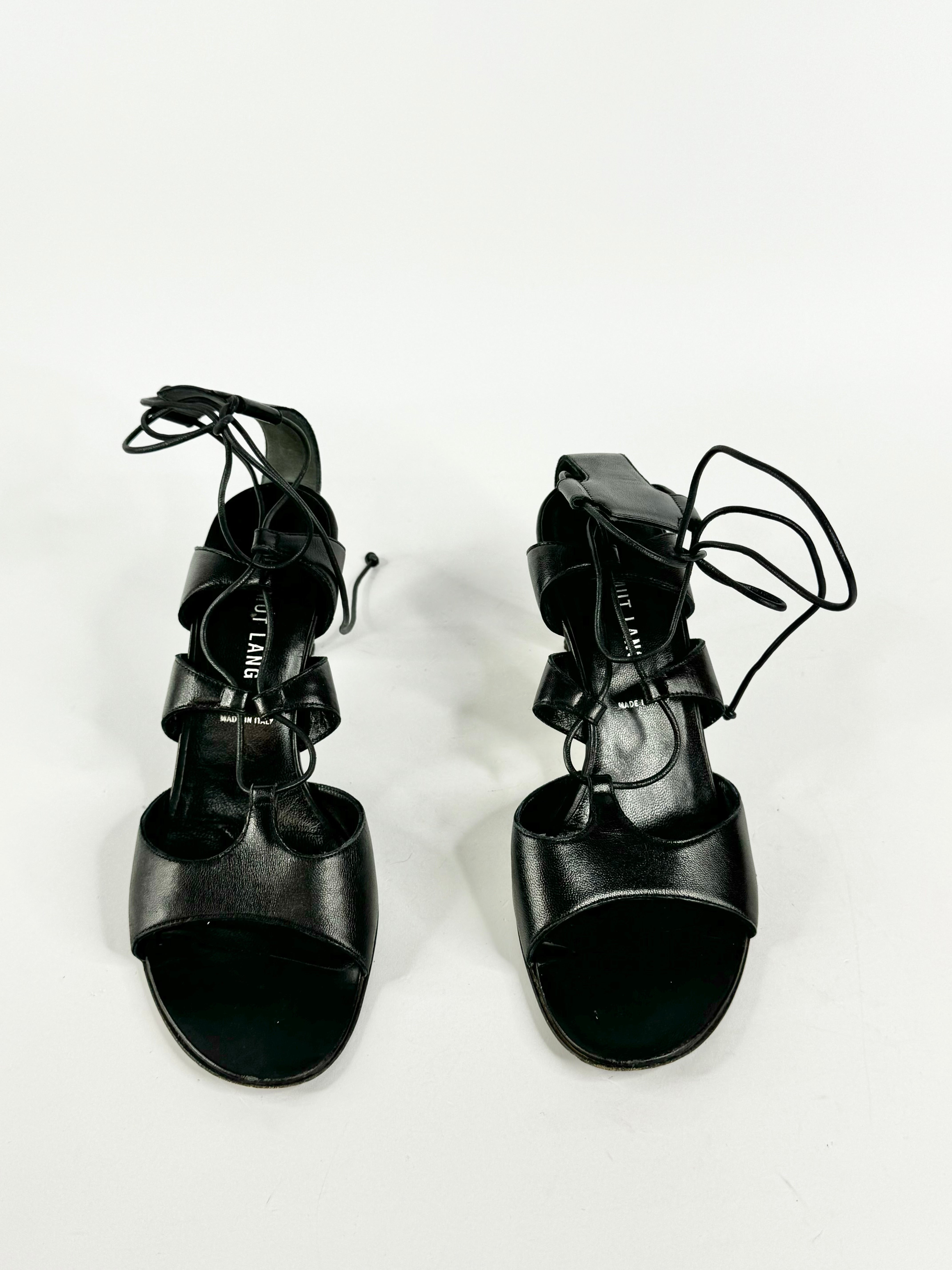 Helmut Lang Black Wrap Sandals - EU37