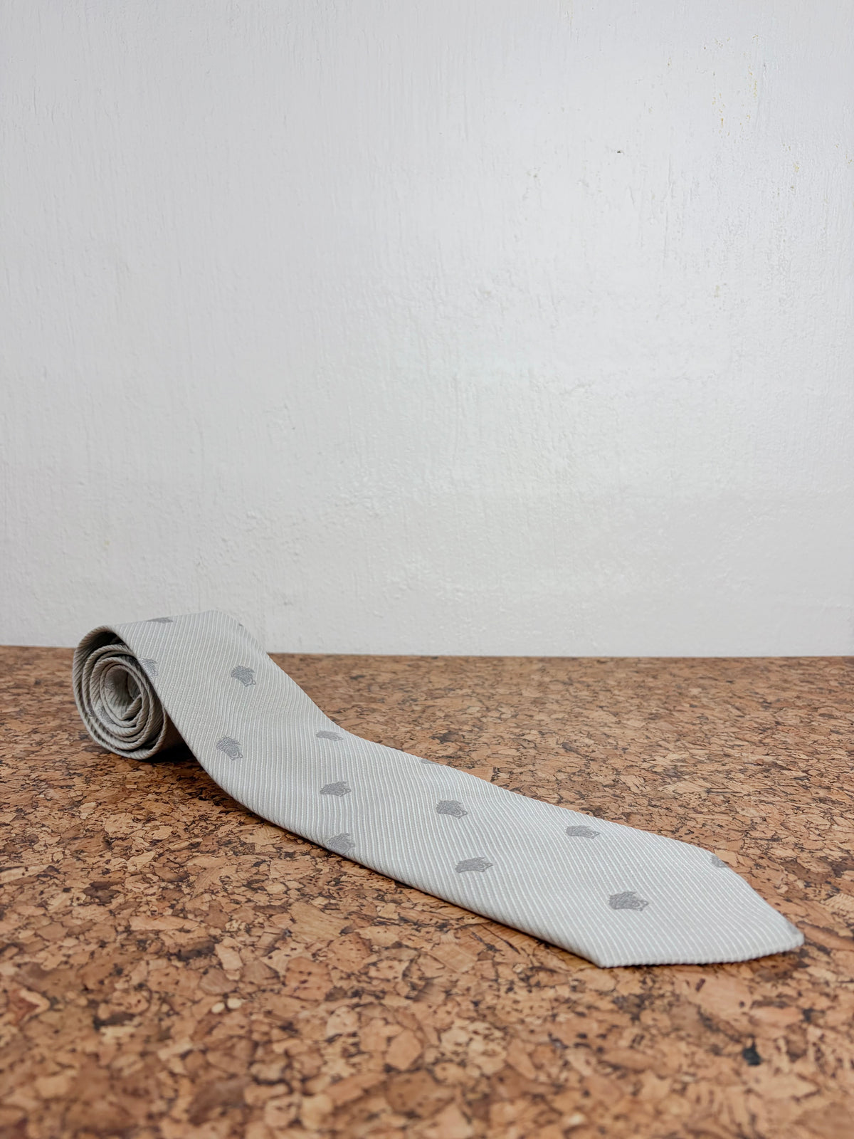 Versace Silver Medusa Head Patterned Silk Tie