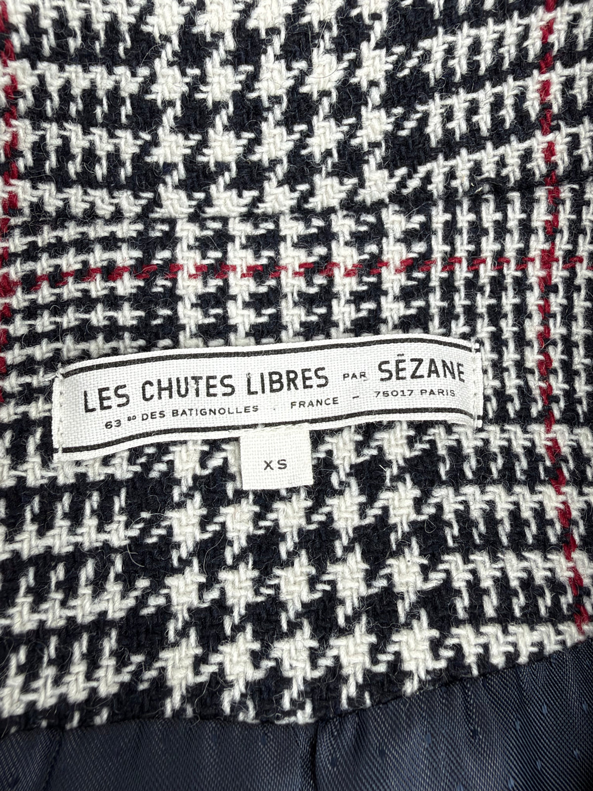 Sézane Les Chutes Libres Glen Plaid Safari Jacket - AU6/8/10