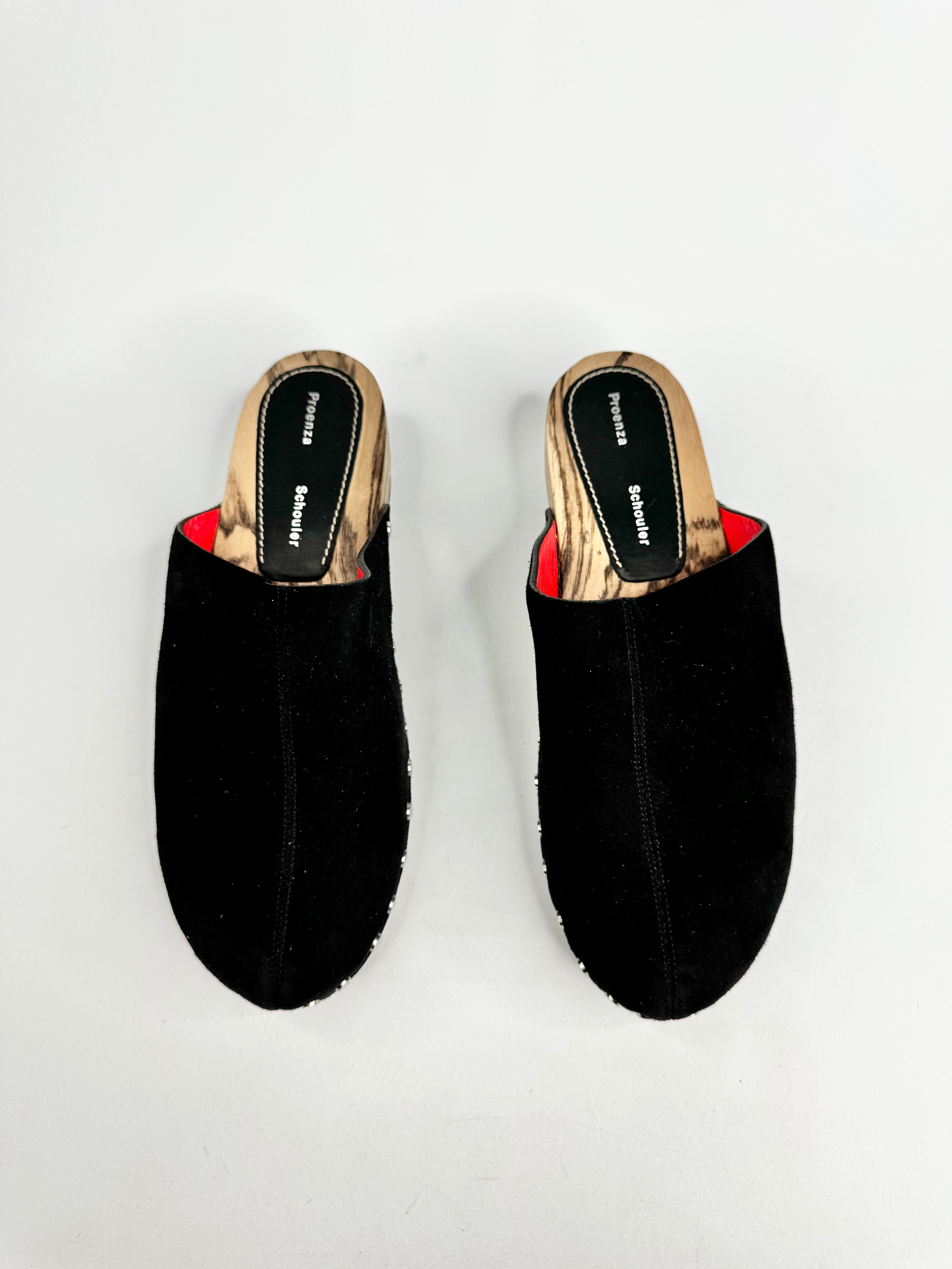 Proenza Schouler Black Suede Clogs - EU37/38